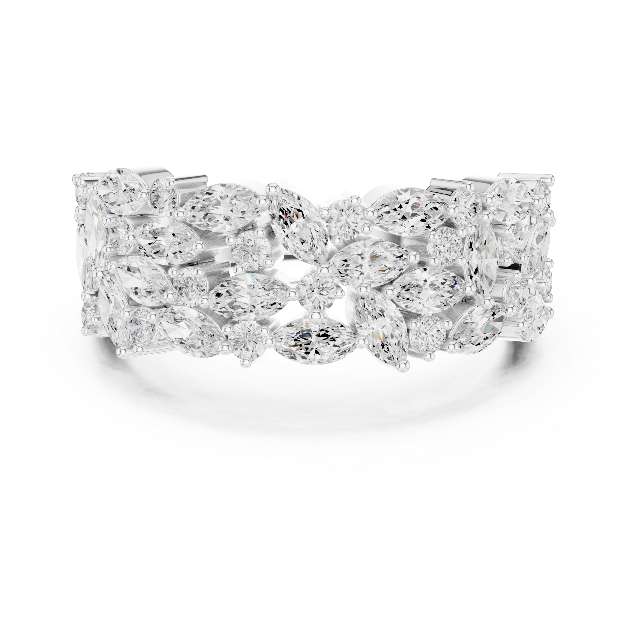 Wide Marquise Diamond Eternity Band Ring