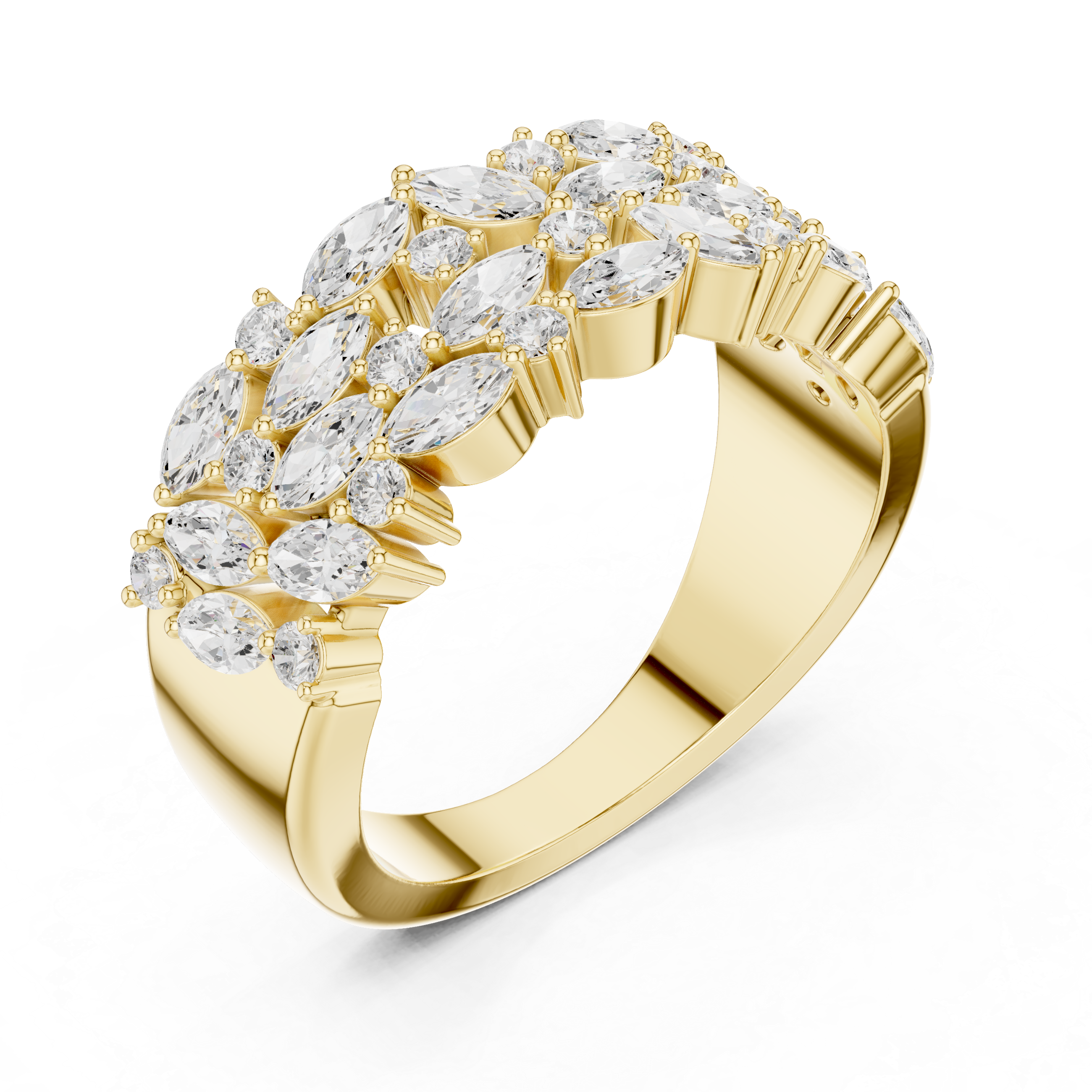 Wide Marquise Diamond Eternity Band Ring