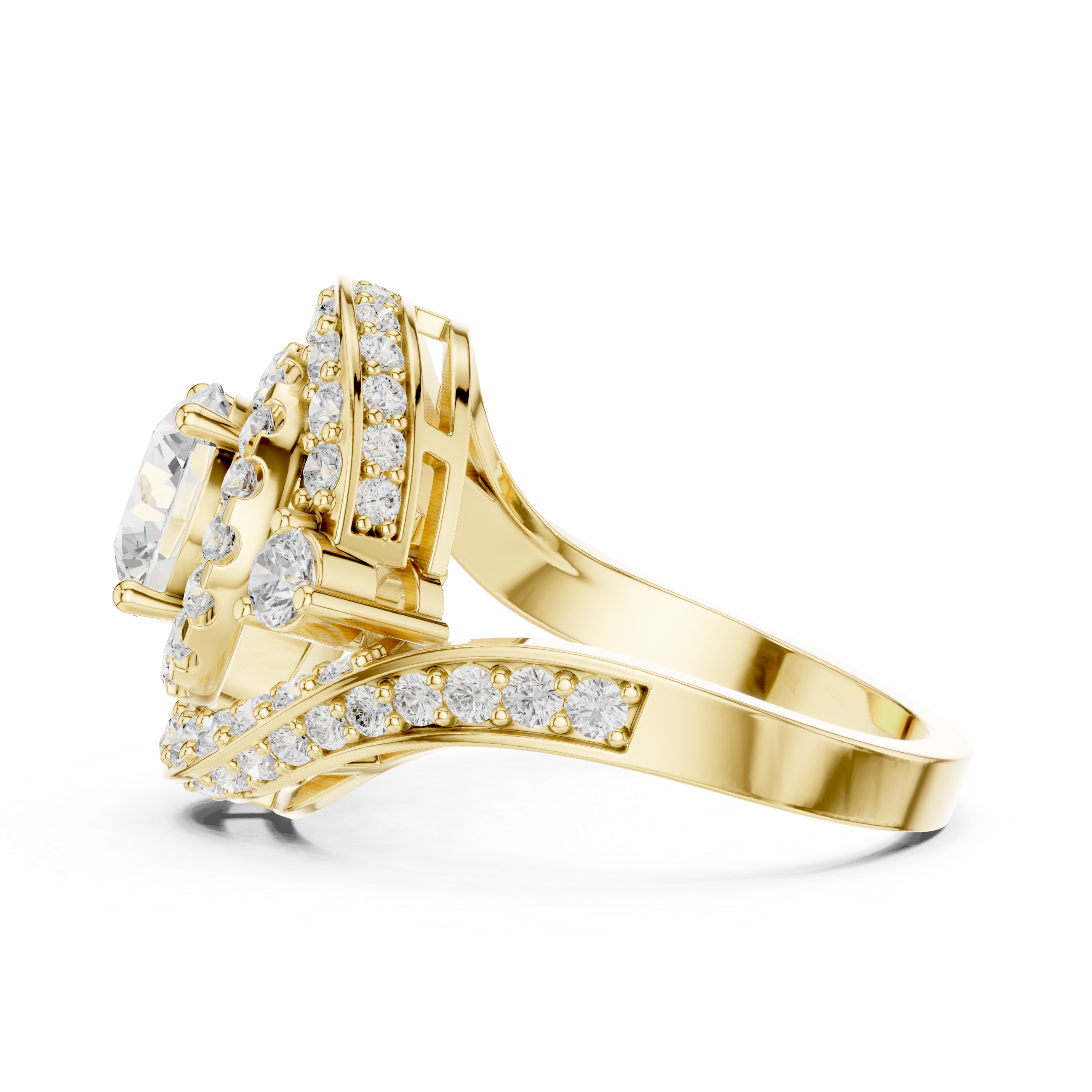 Round Diamond Double Halo Engagement Ring