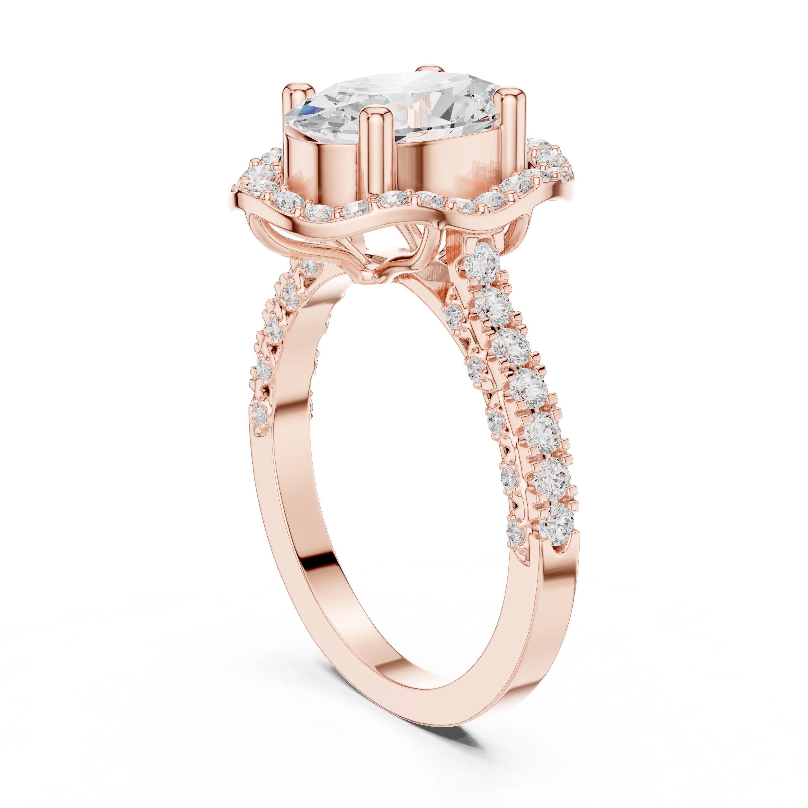 Oval Halo Diamond Engagement Ring