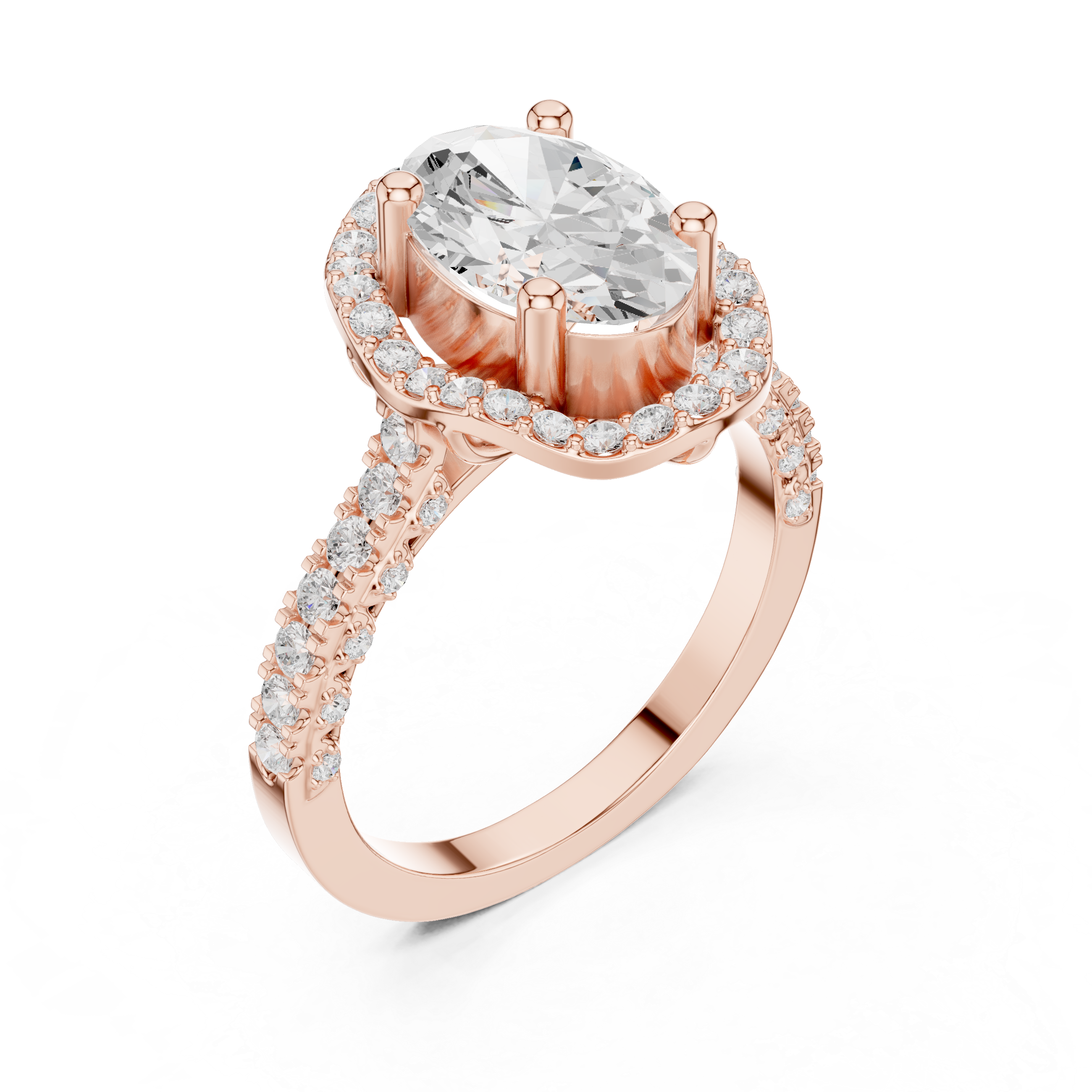 Oval Halo Diamond Engagement Ring