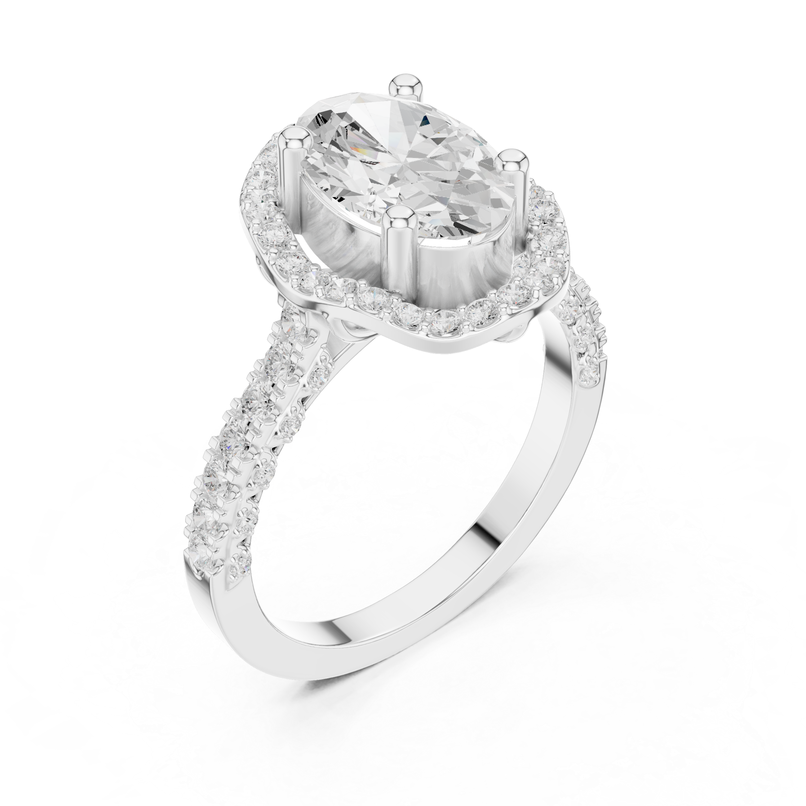 Oval Halo Diamond Engagement Ring