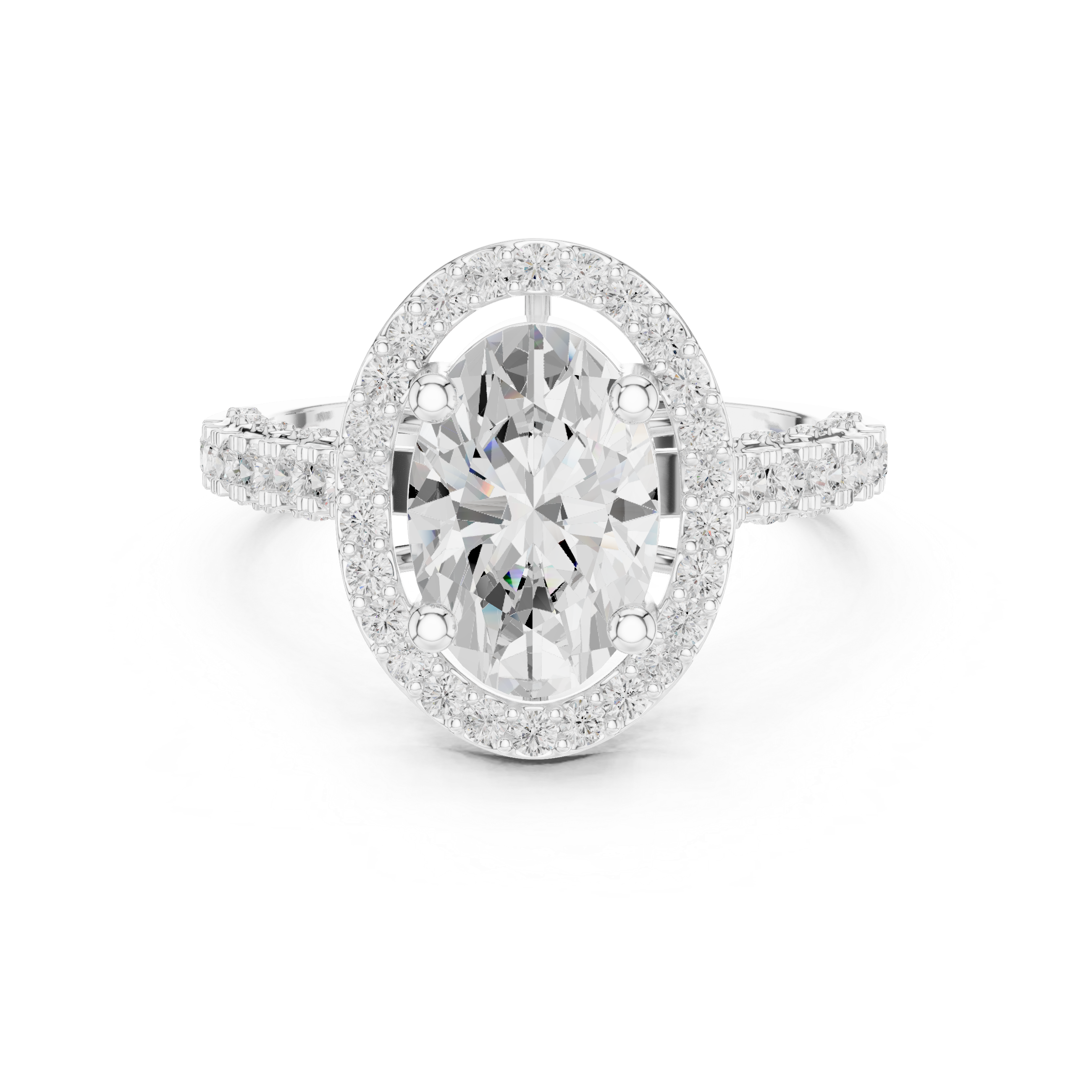 Oval Halo Diamond Engagement Ring