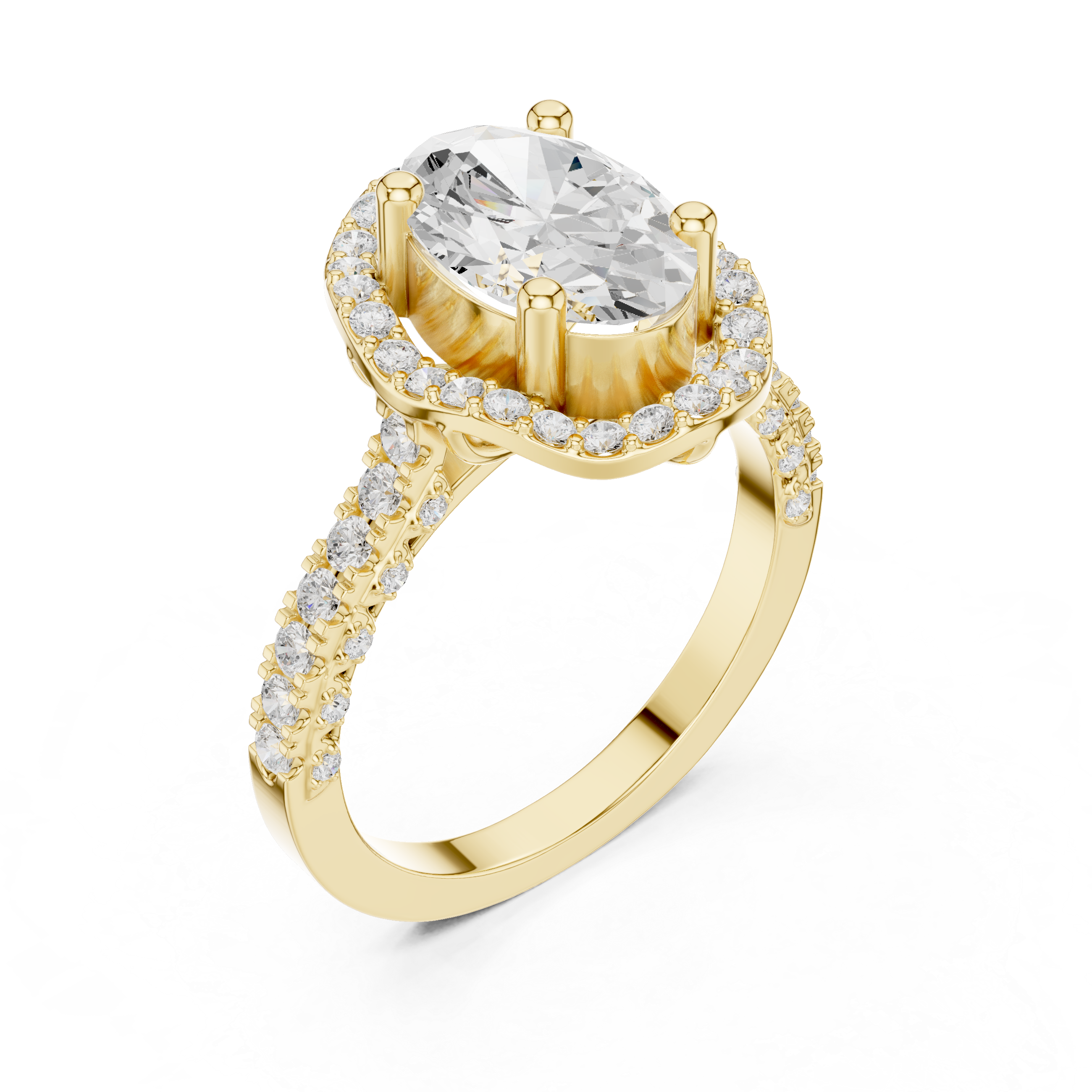 Oval Halo Diamond Engagement Ring