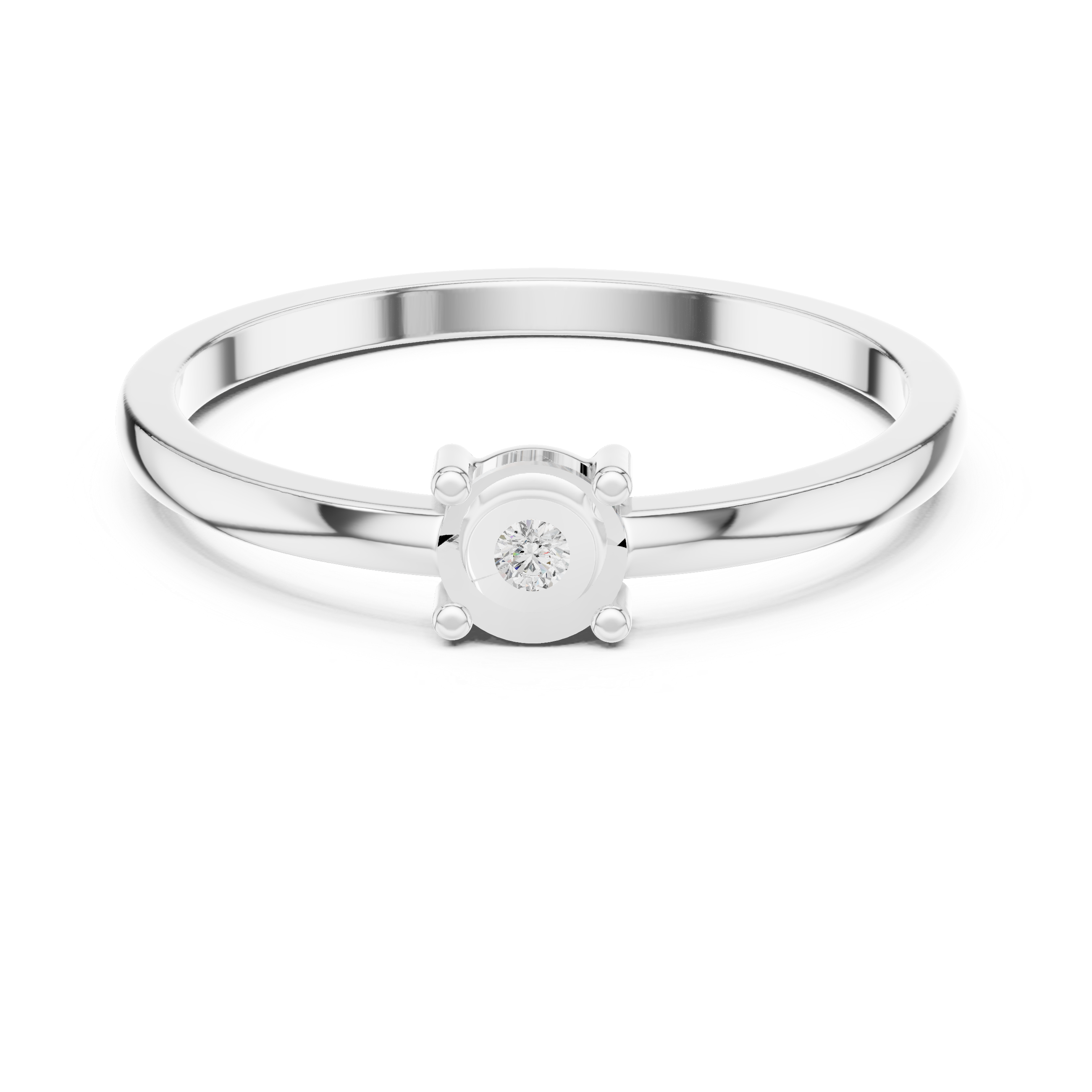 Minimalist Bezel Solitaire Diamond Ring