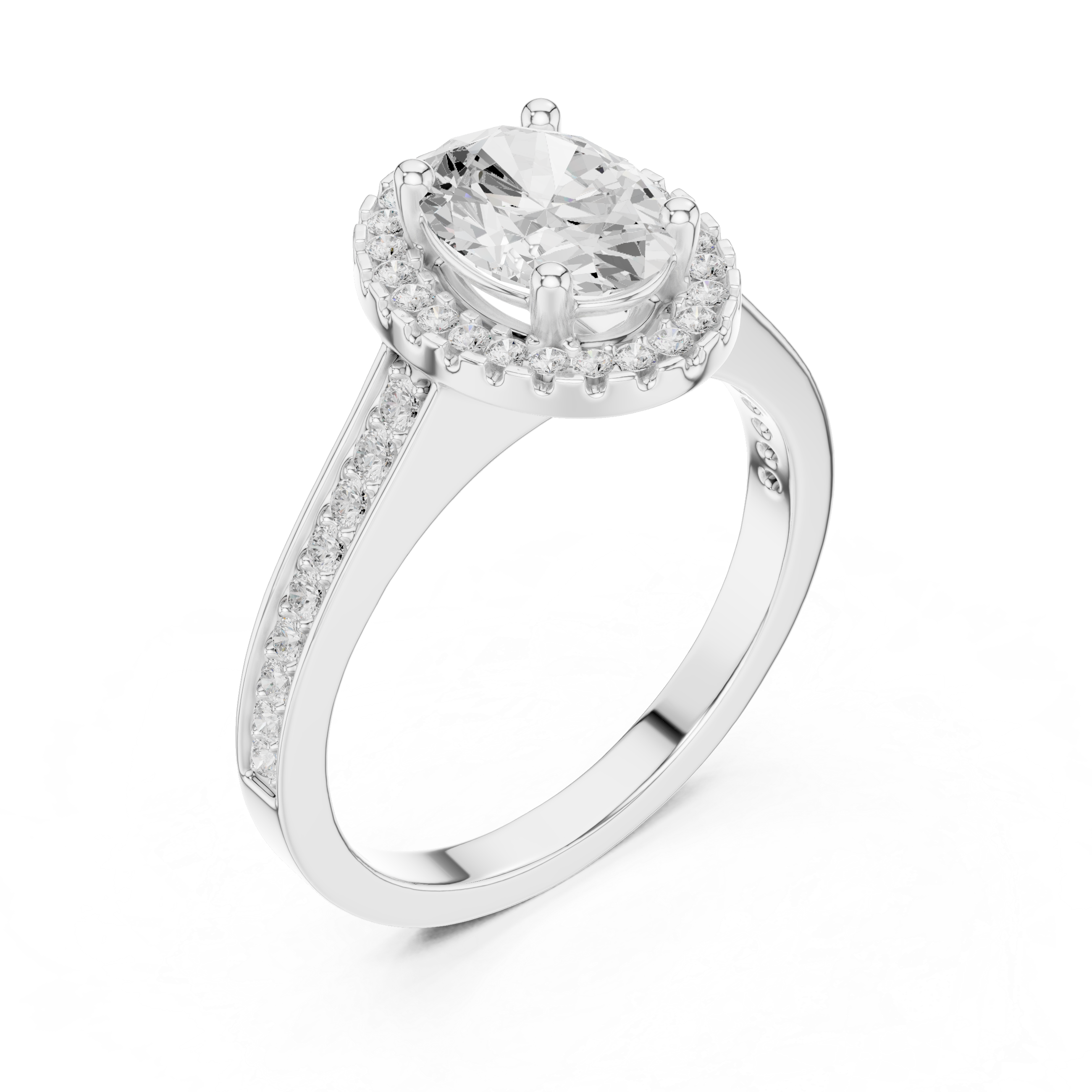 Oval Halo Diamond Engagement Ring