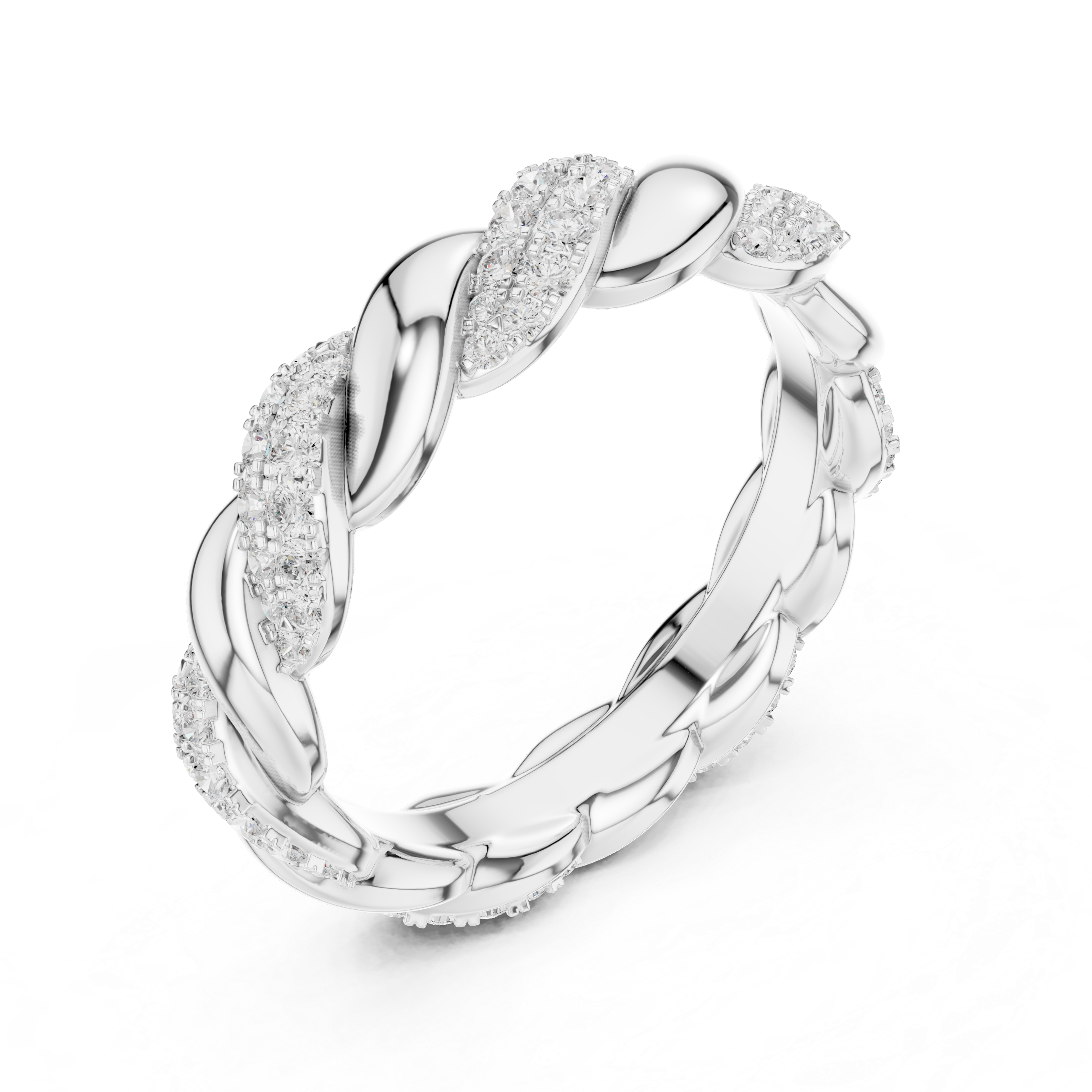 Twisted Diamond Eternity Band