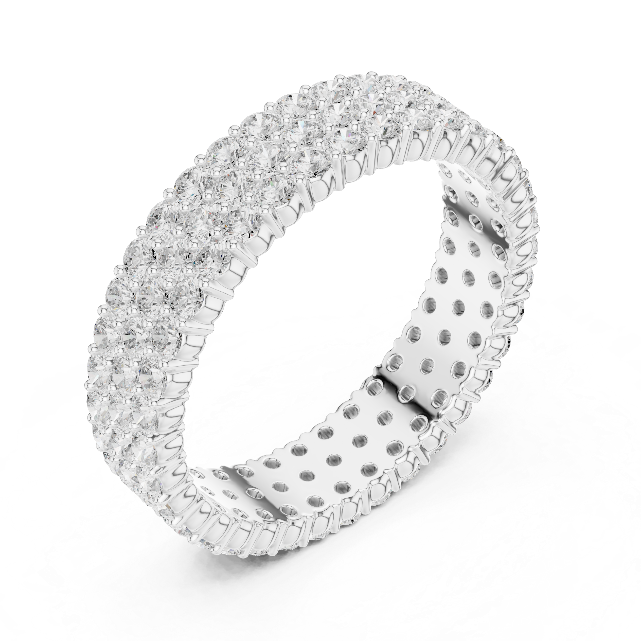 Five Row Diamond Eternity Band