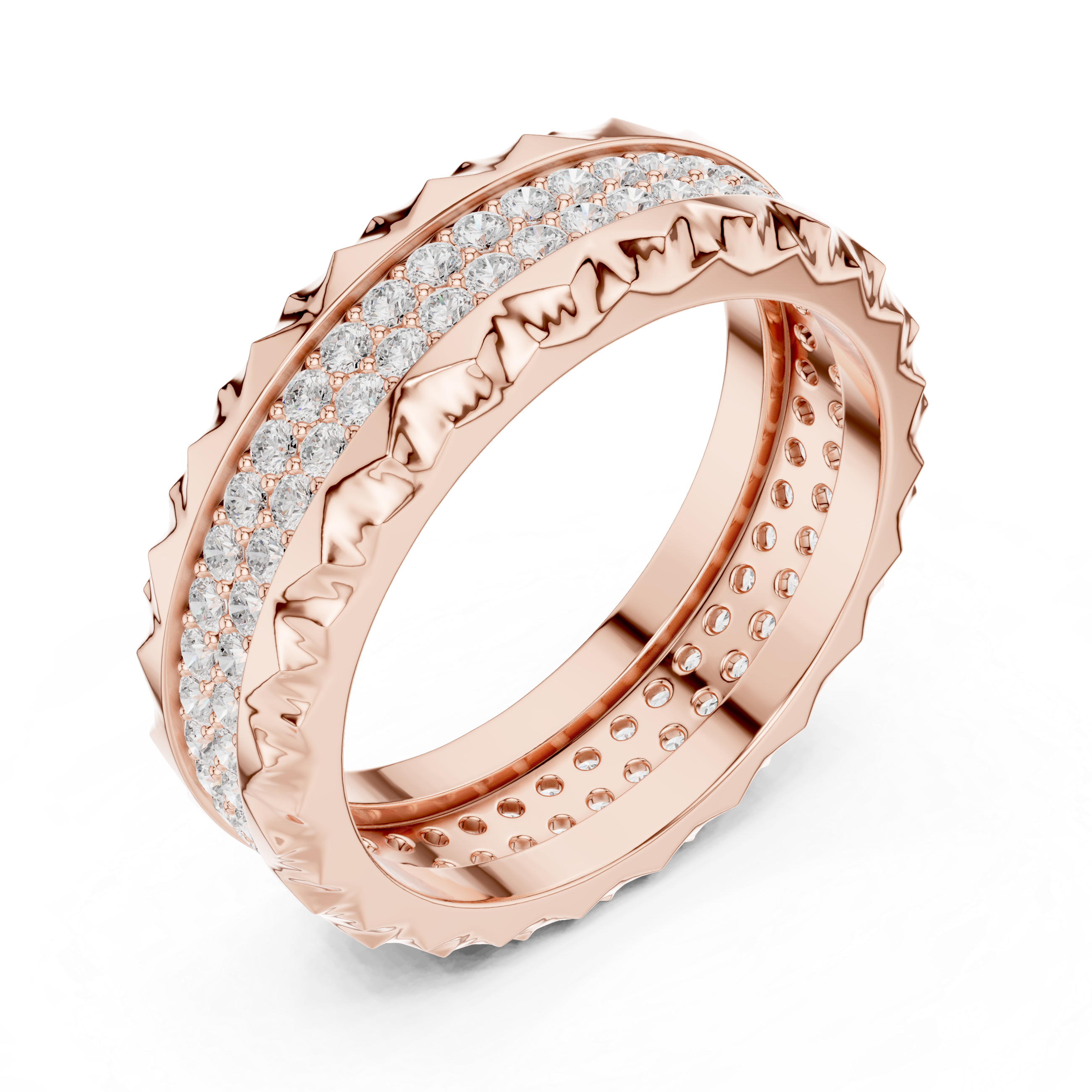 Textured Diamond Eternity Wedding Band