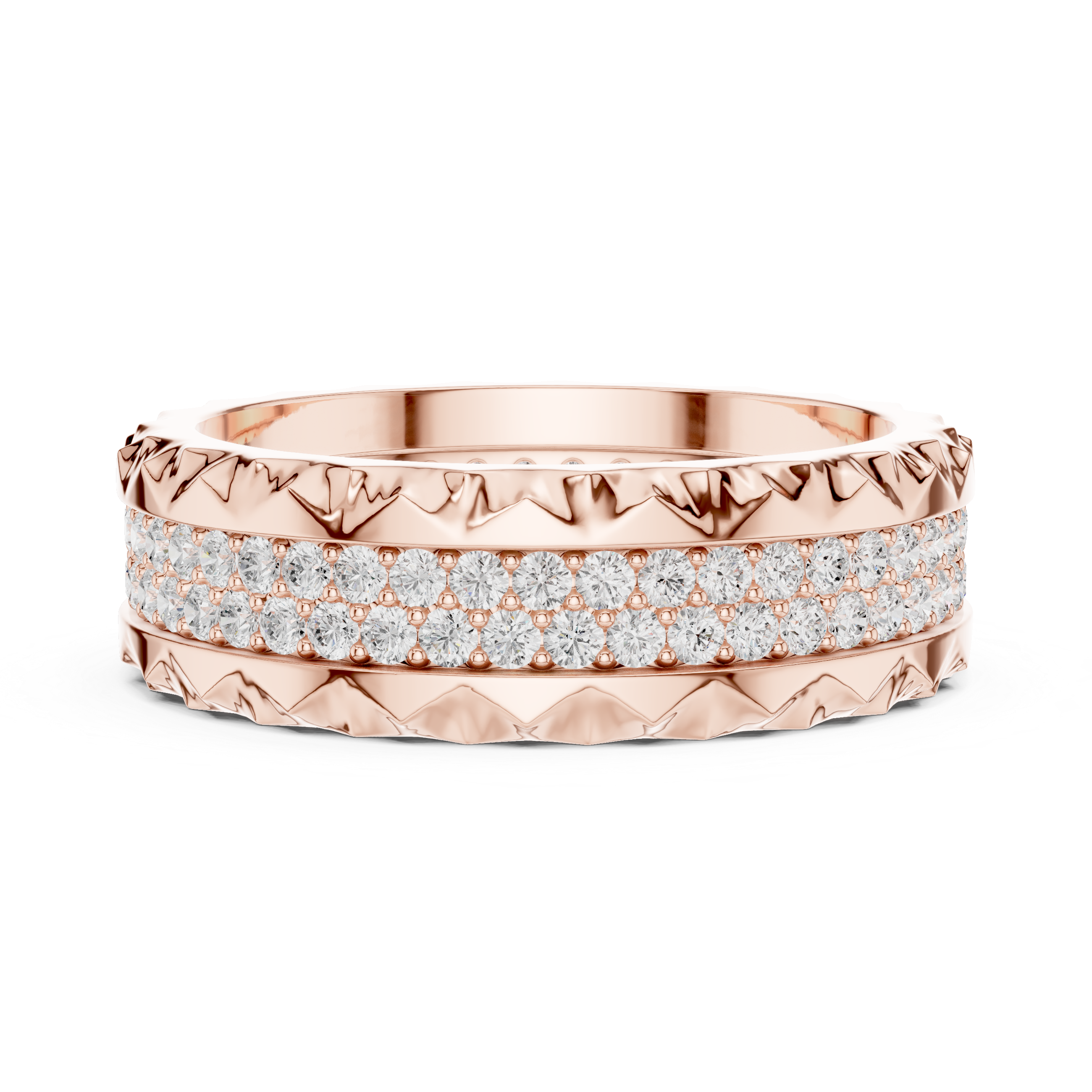 Textured Diamond Eternity Wedding Band