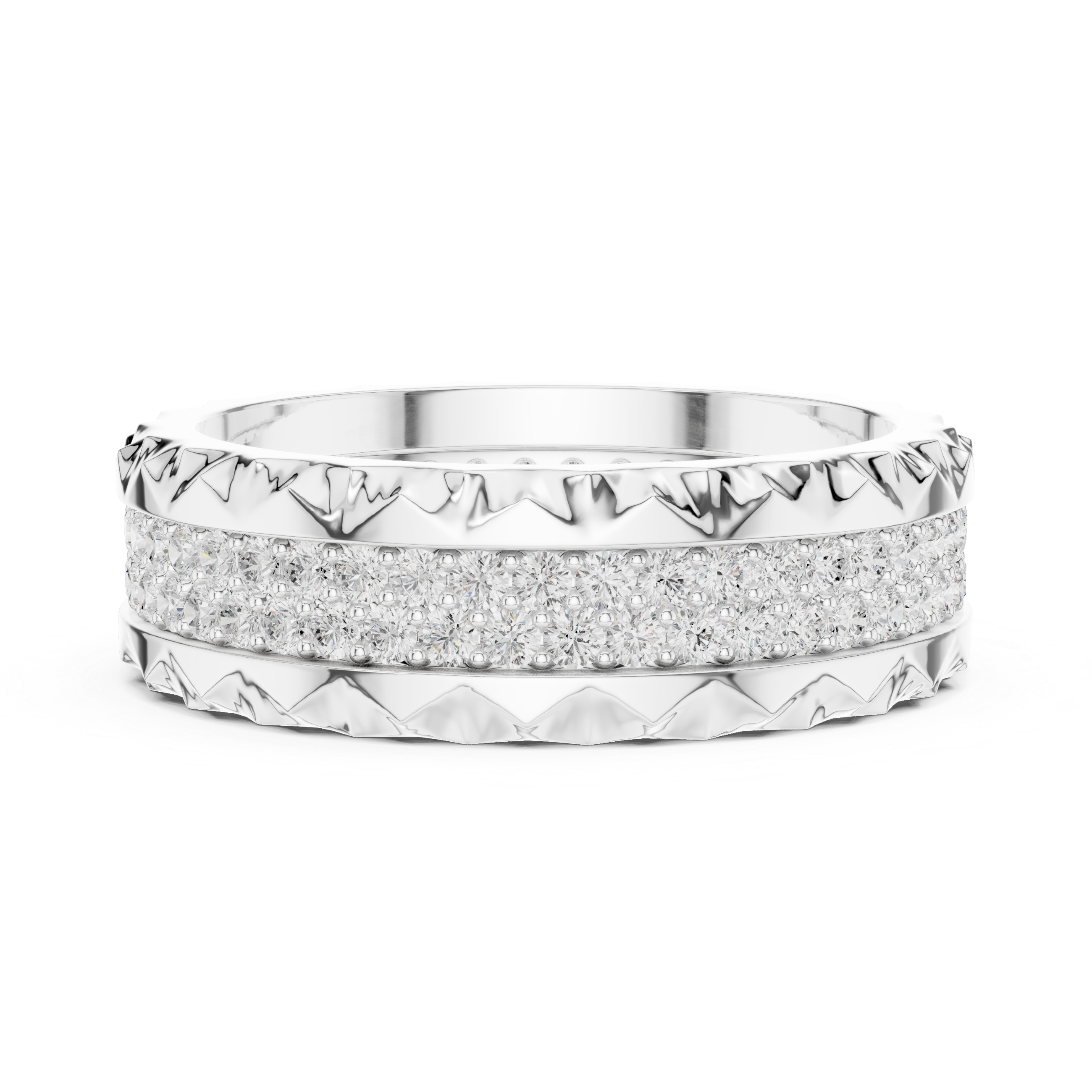Textured Diamond Eternity Wedding Band