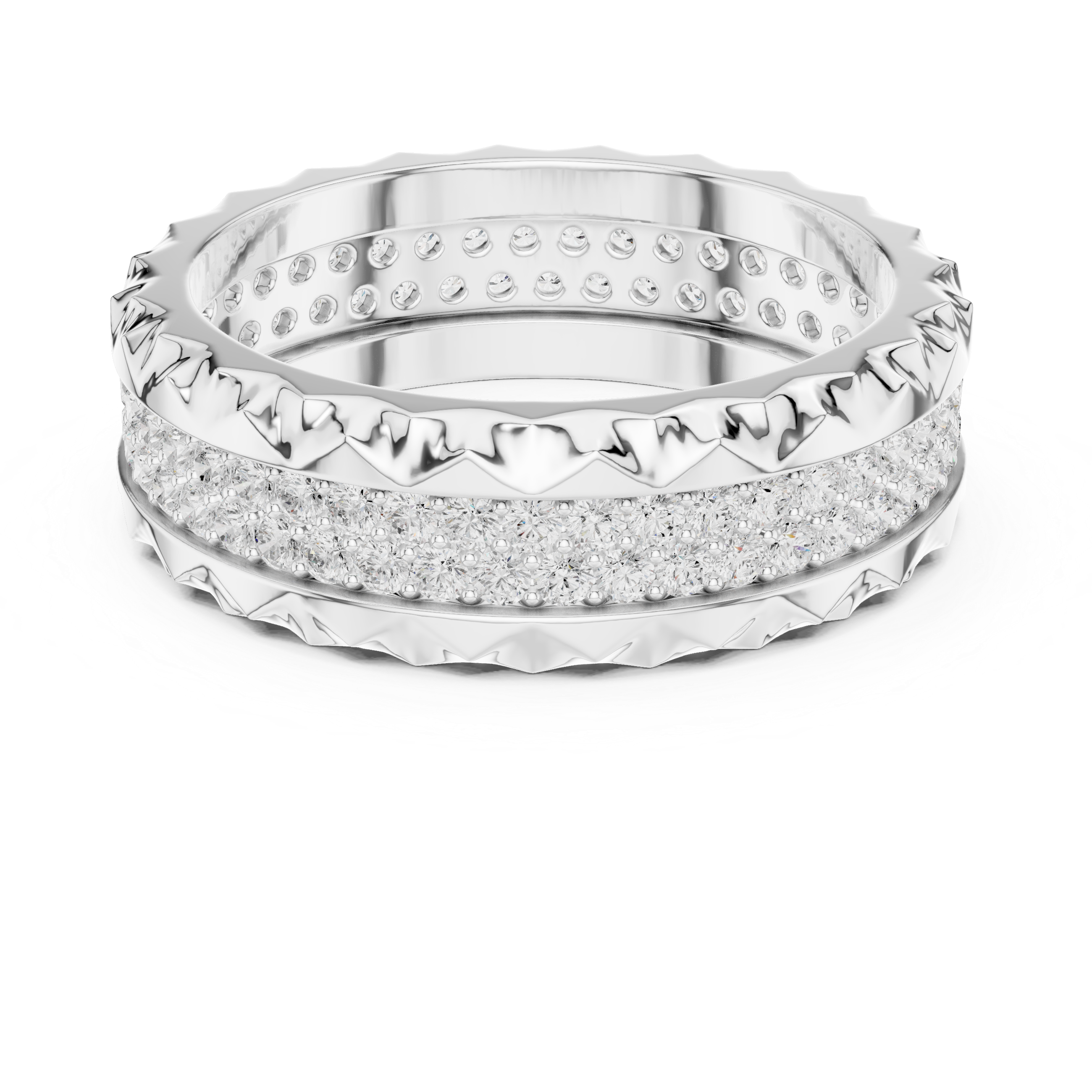 Textured Diamond Eternity Wedding Band