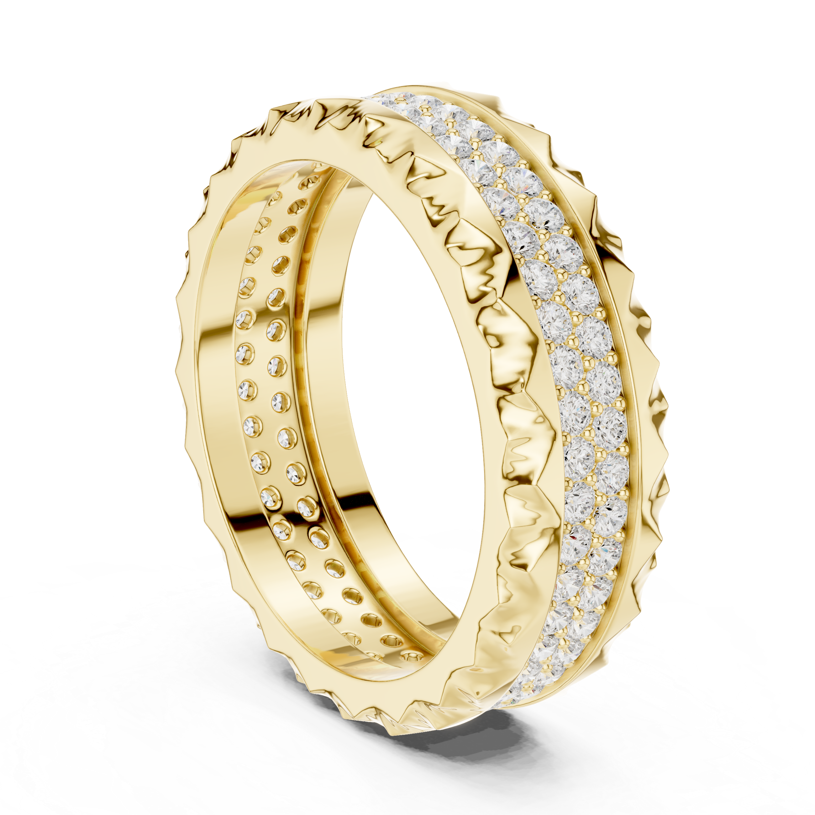 Textured Diamond Eternity Wedding Band