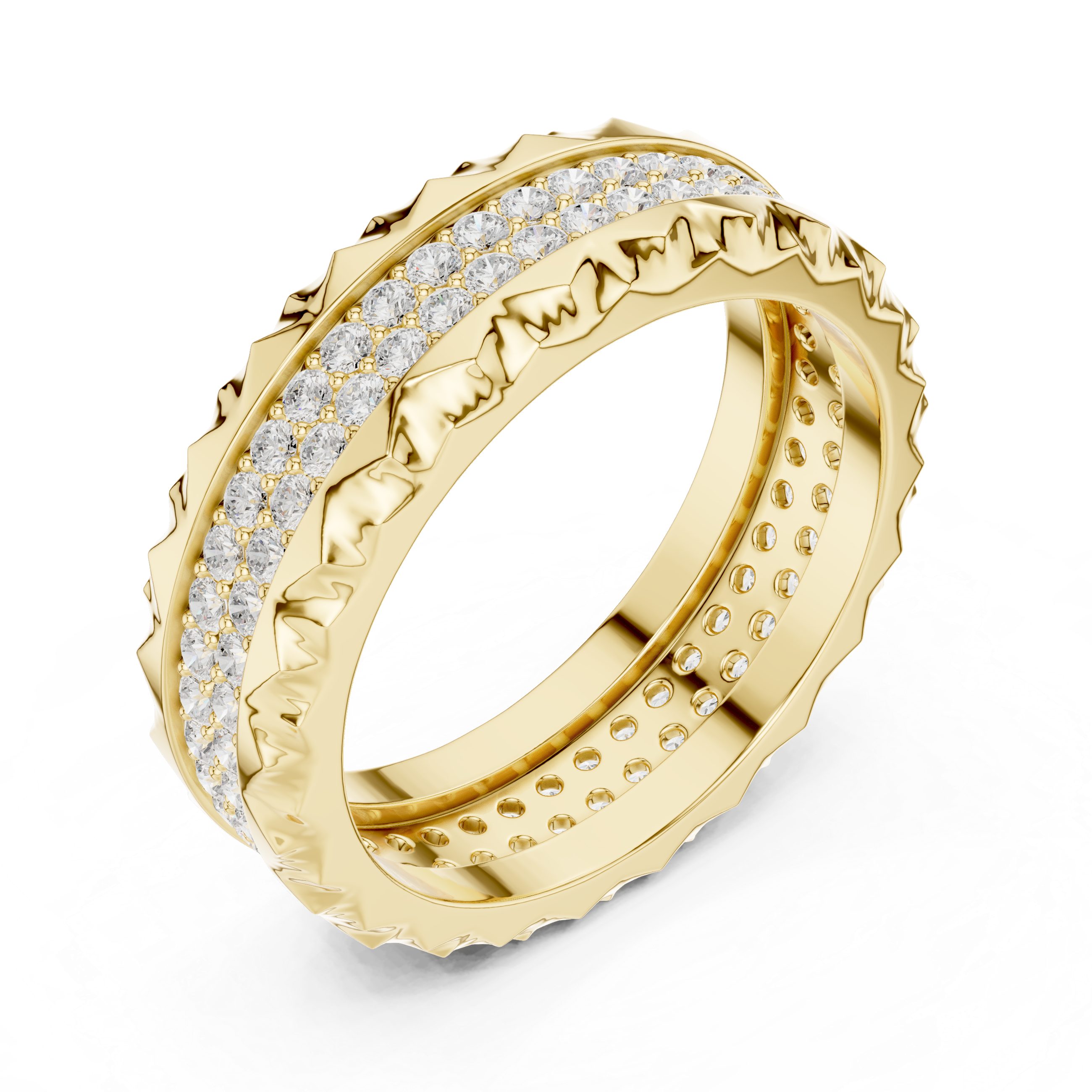 Textured Diamond Eternity Wedding Band