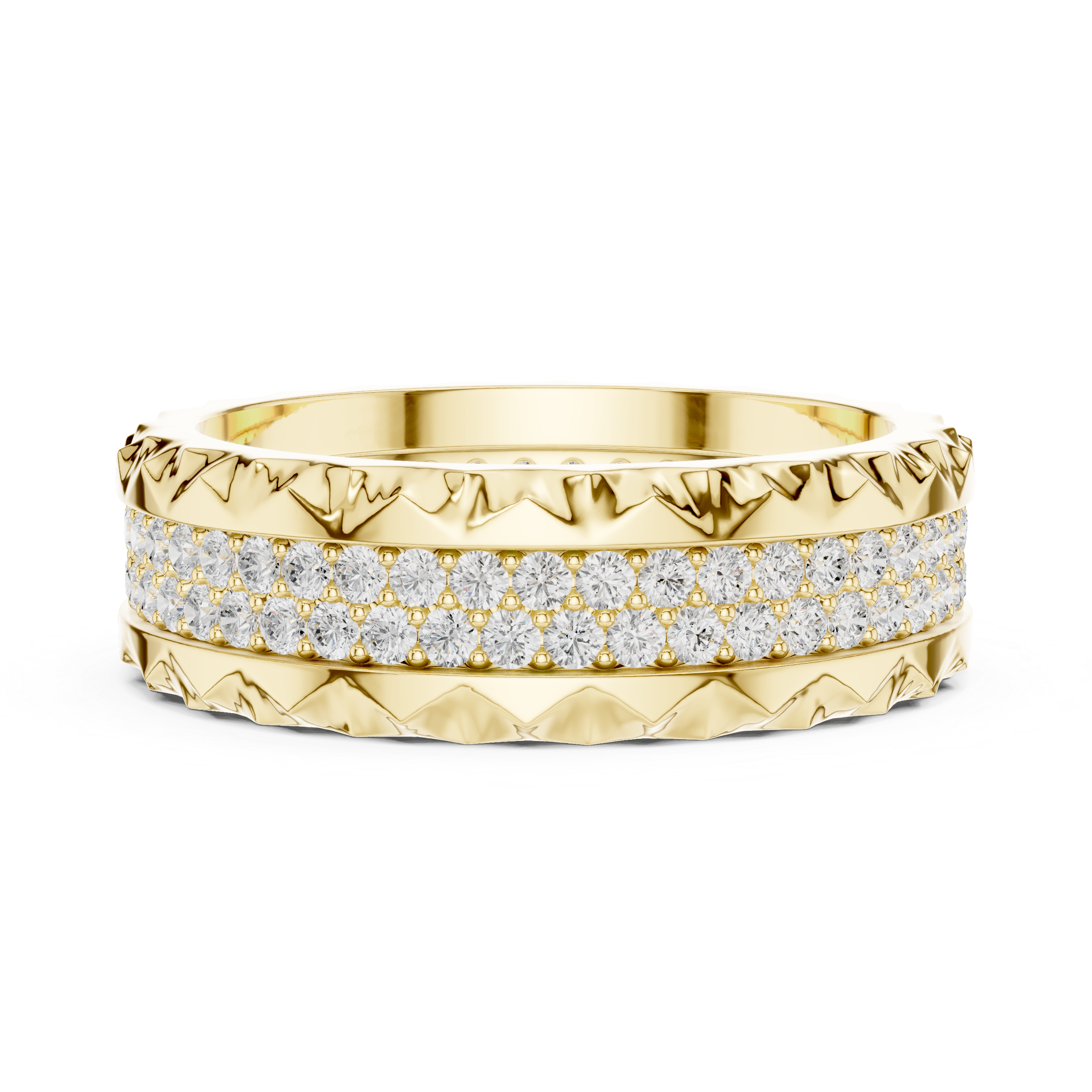 Textured Diamond Eternity Wedding Band