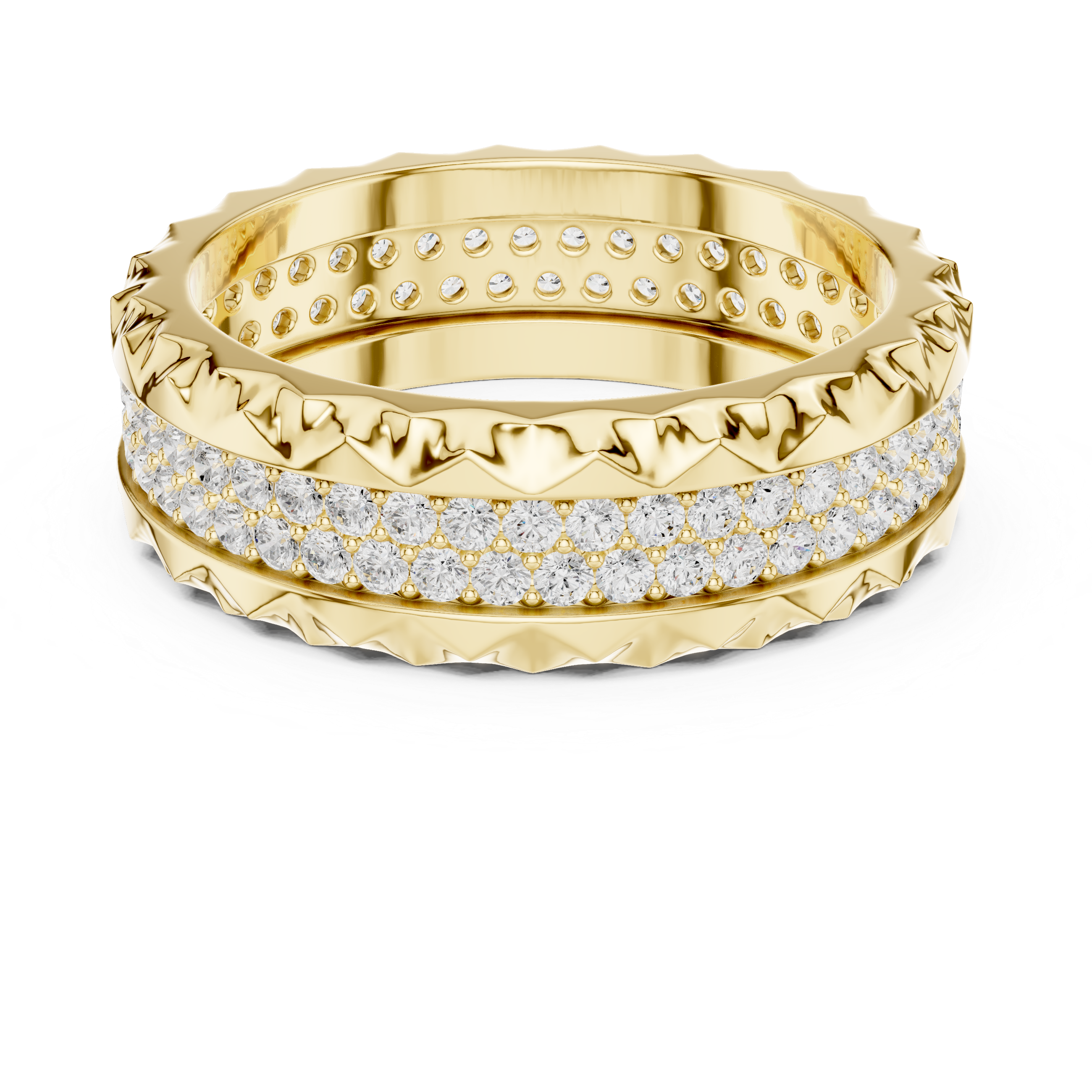 Textured Diamond Eternity Wedding Band