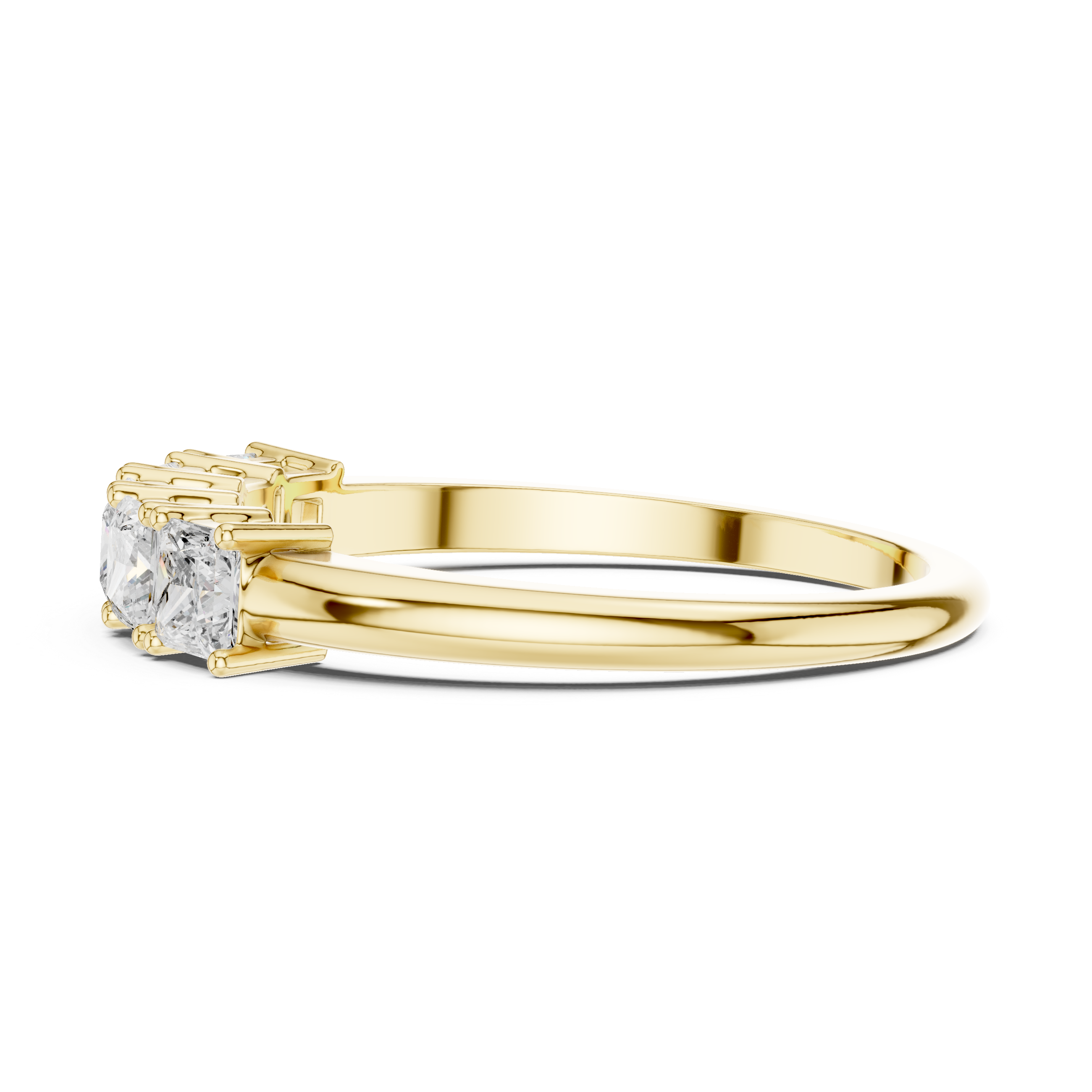 Five Princess Cut Diamond Wedding Band