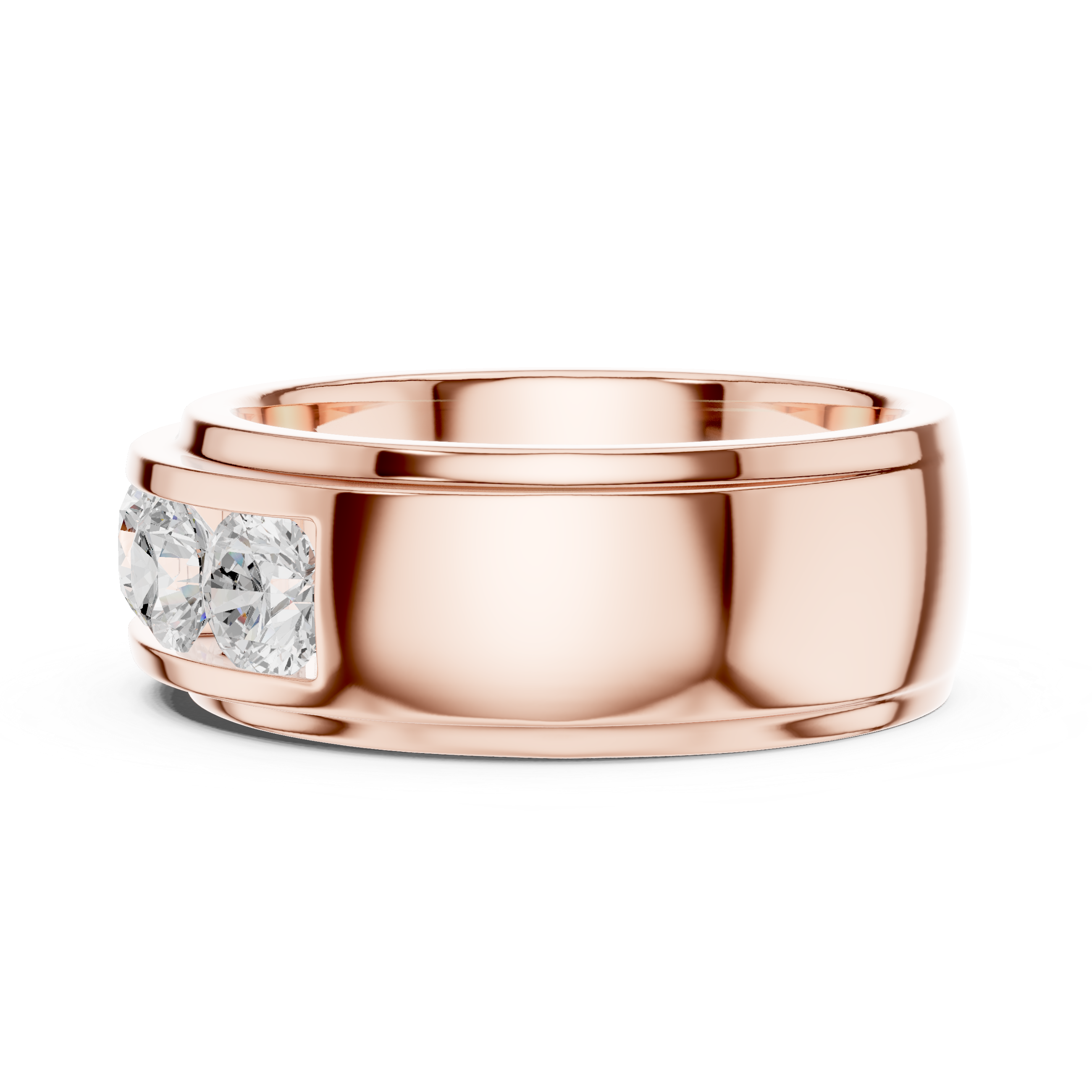 Five Stone Diamond Channel Wedding Band