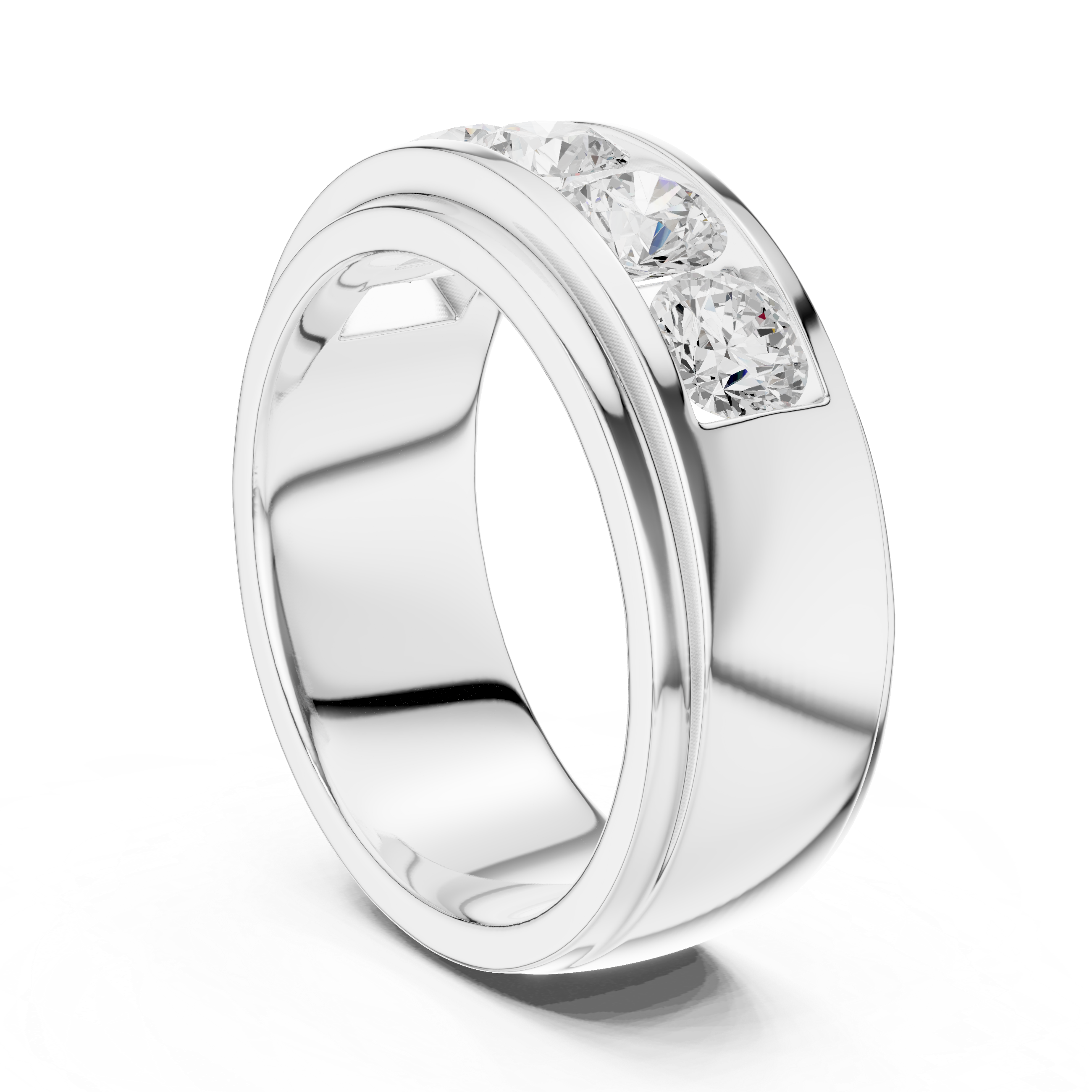 Five Stone Diamond Channel Wedding Band