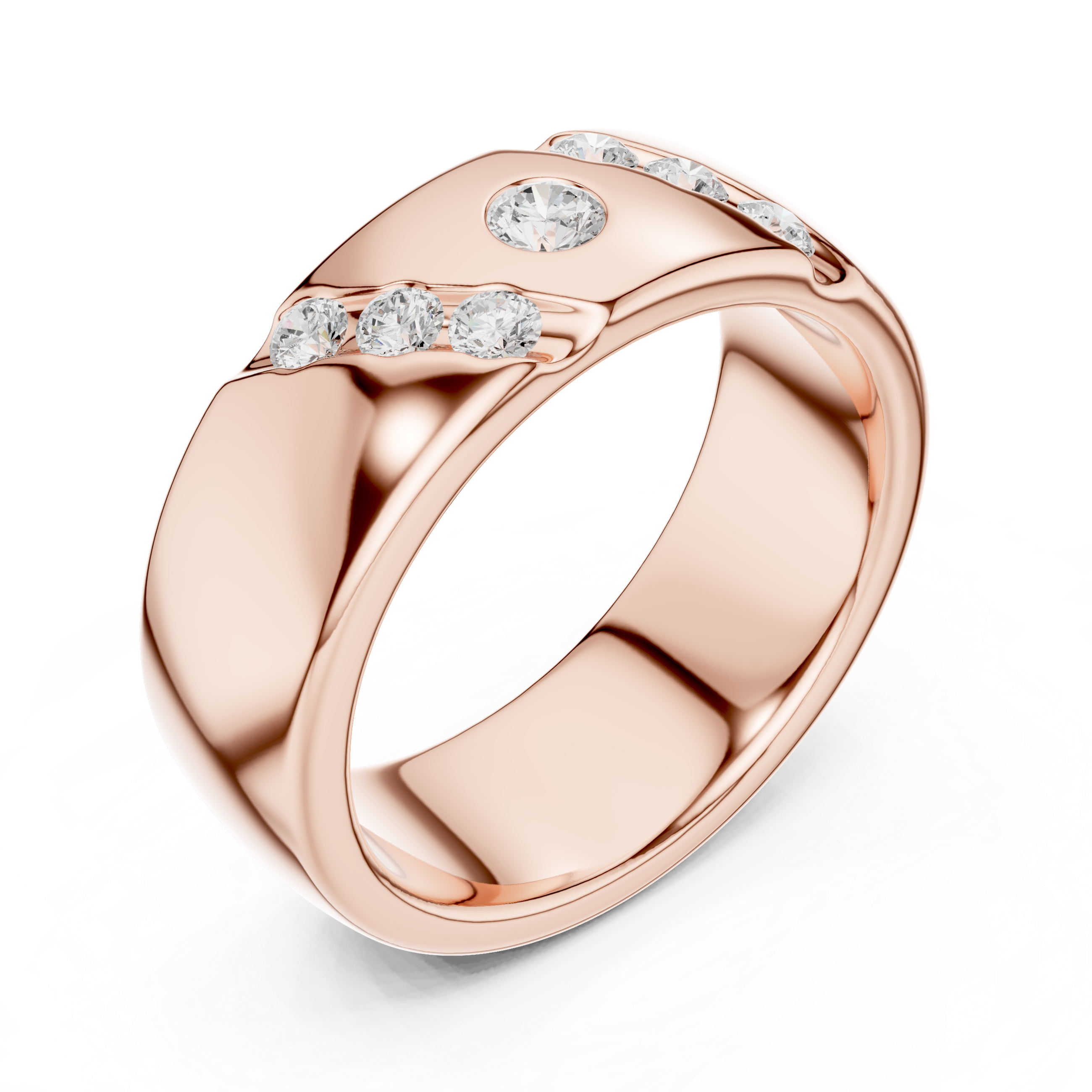 Modern Diamond Accent Wedding Band