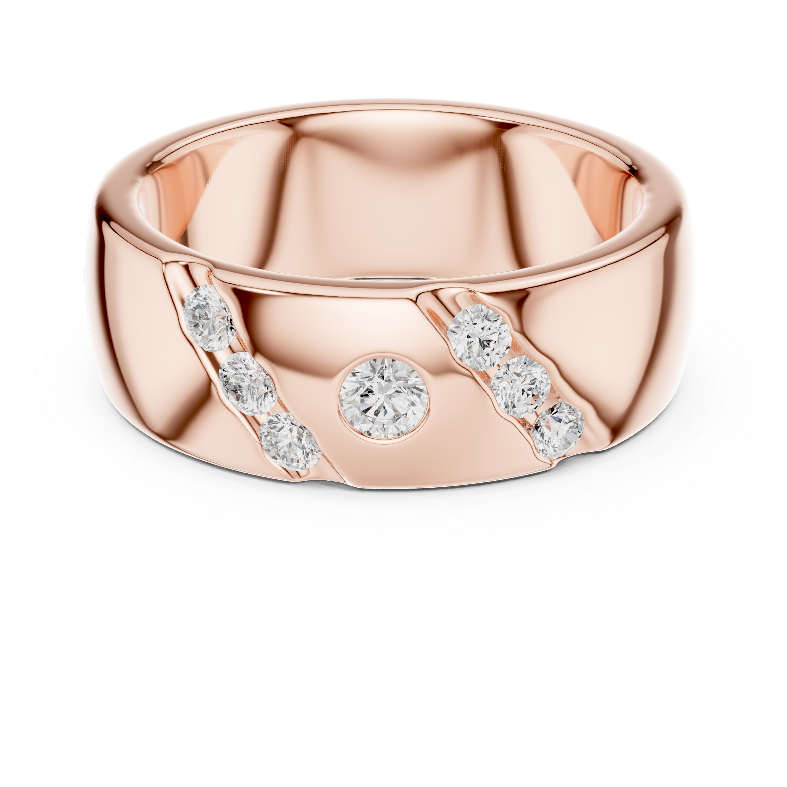 Modern Diamond Accent Wedding Band