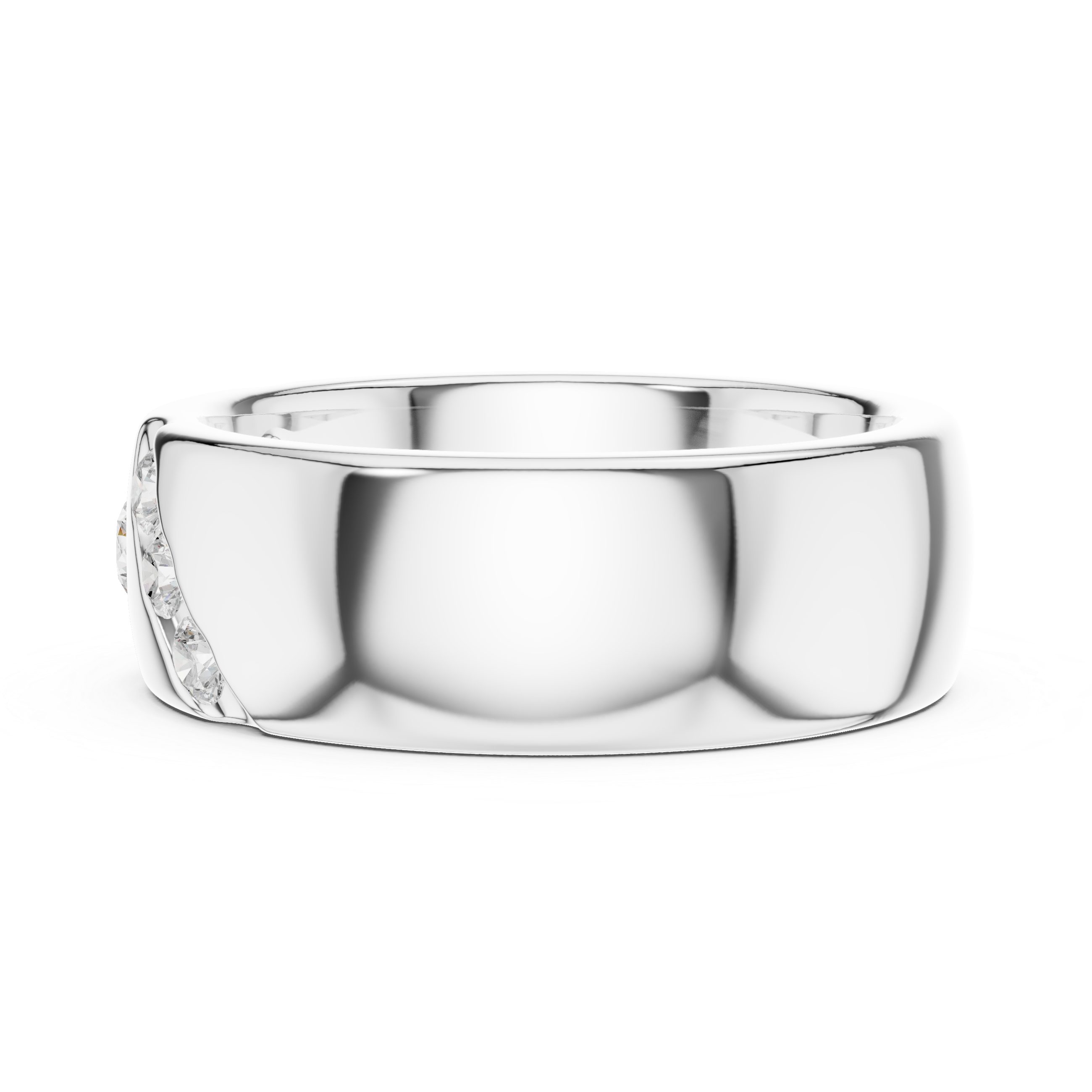 Modern Diamond Accent Wedding Band