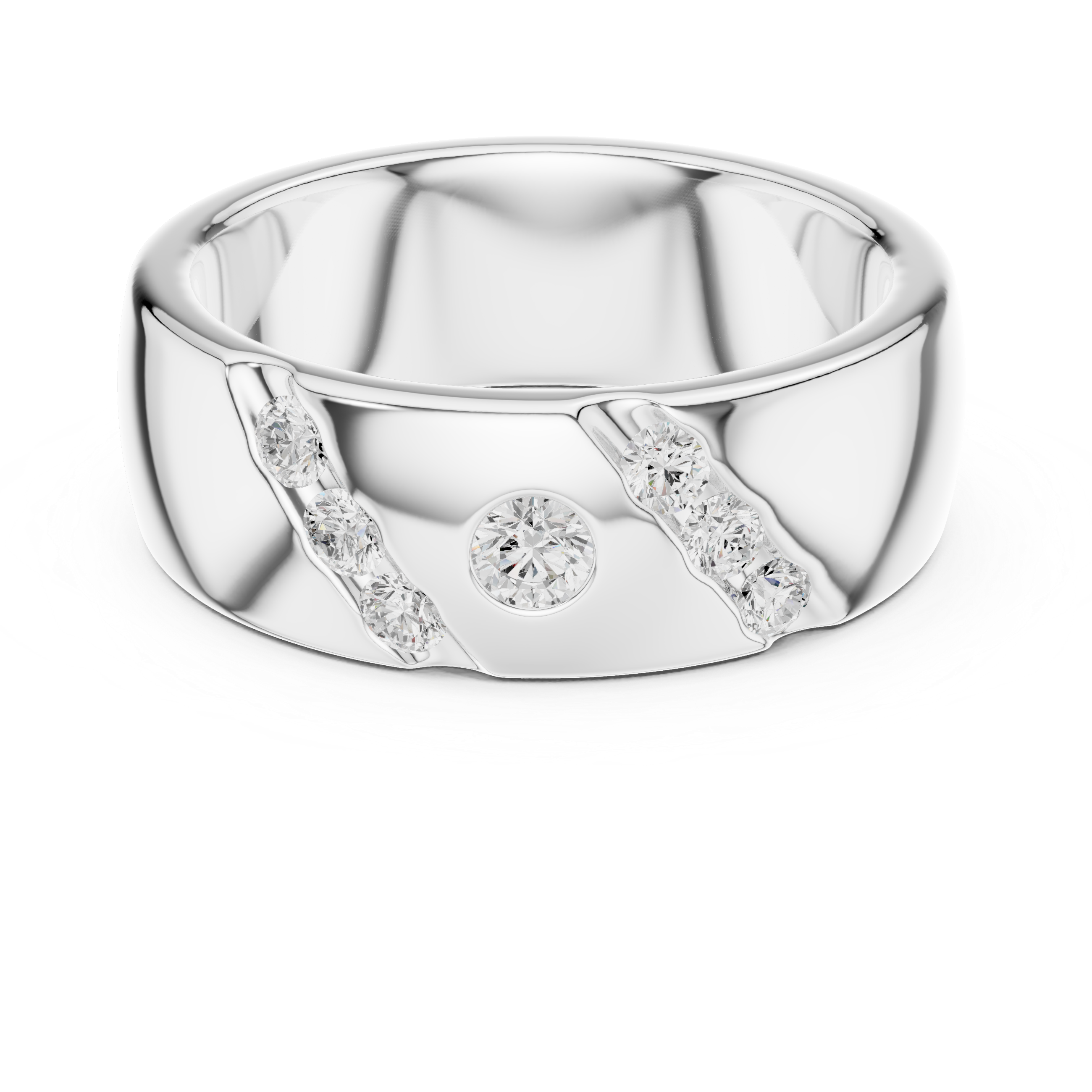 Modern Diamond Accent Wedding Band