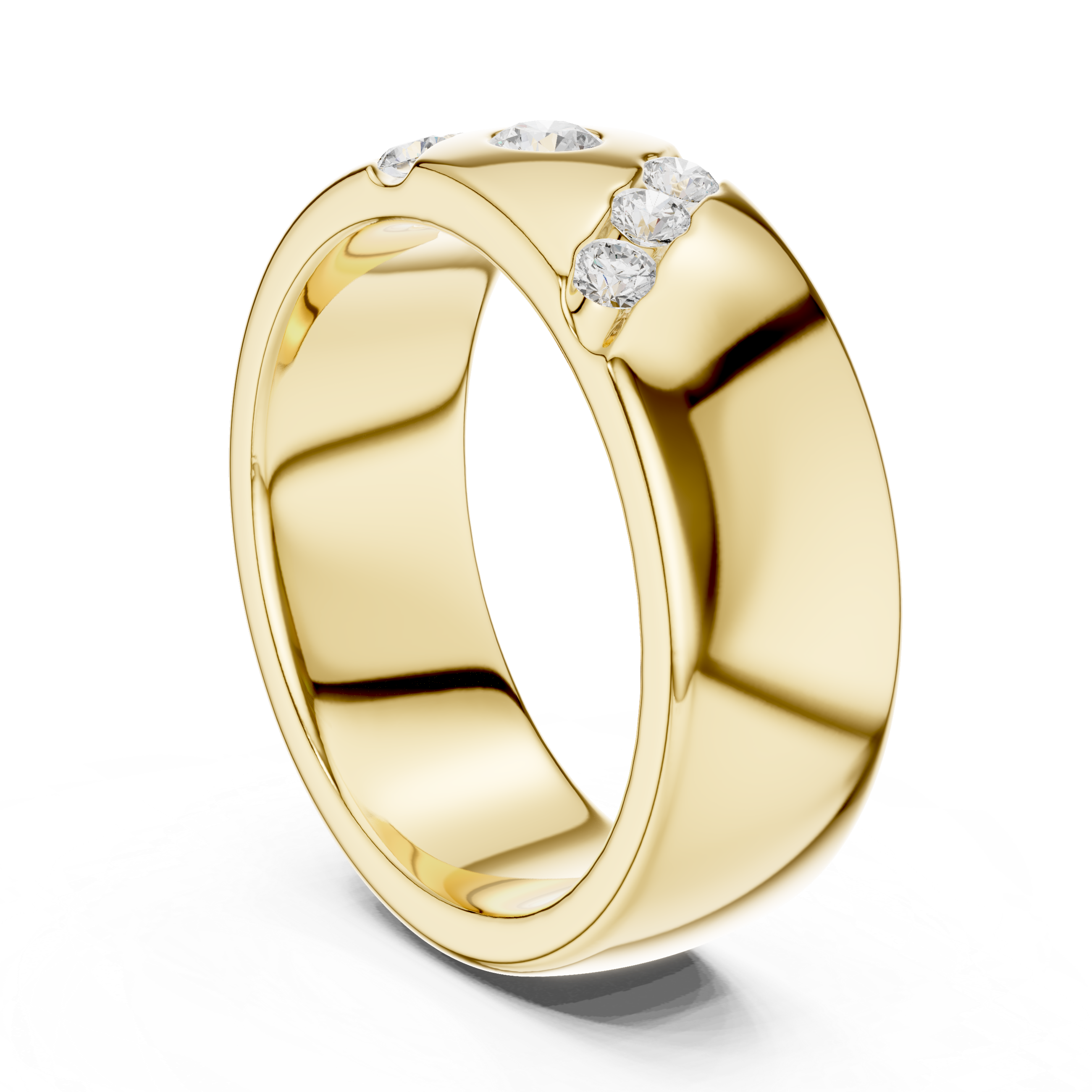 Modern Diamond Accent Wedding Band