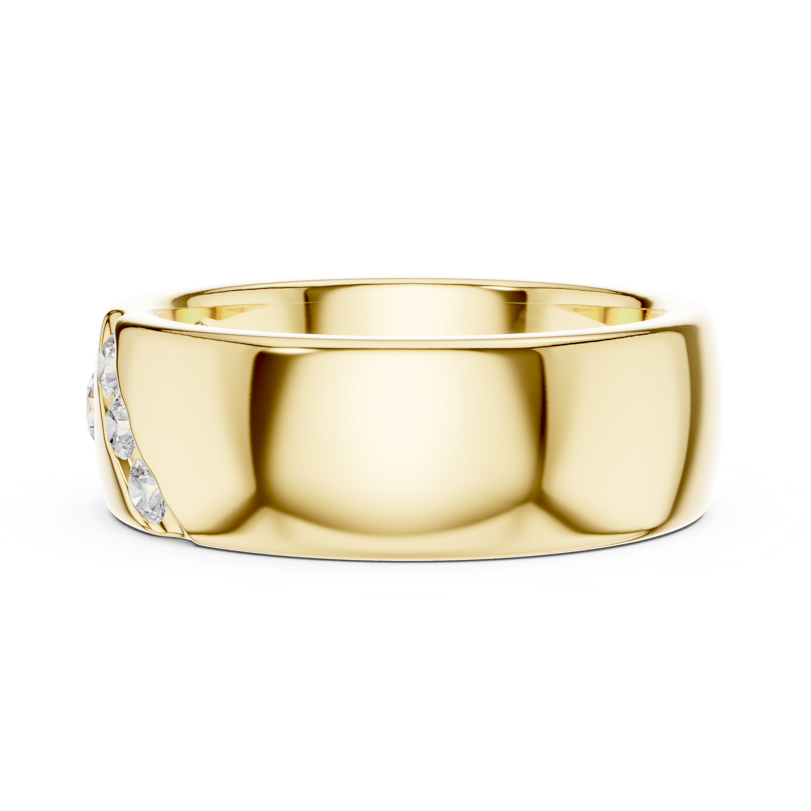 Modern Diamond Accent Wedding Band