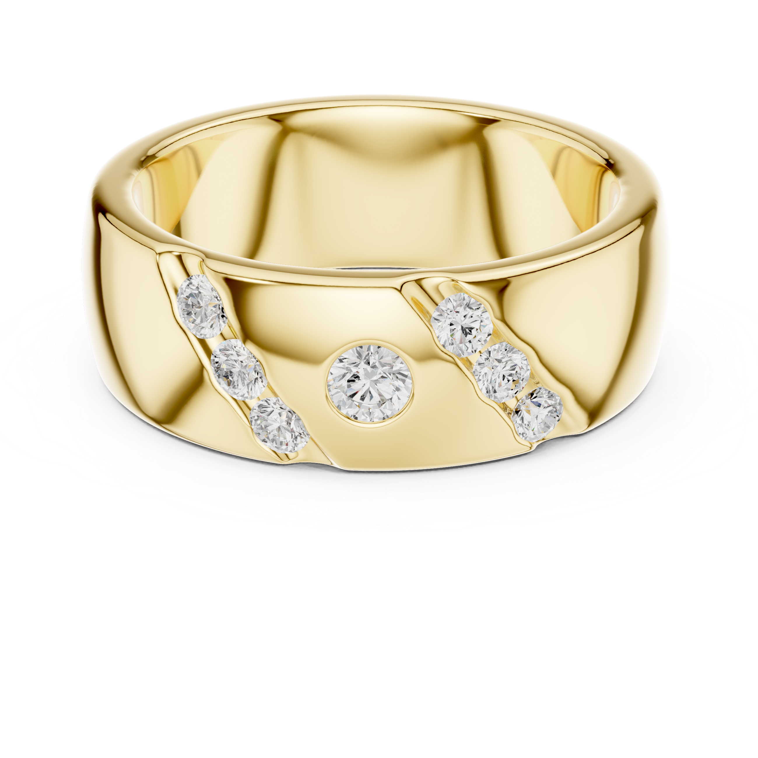 Modern Diamond Accent Wedding Band