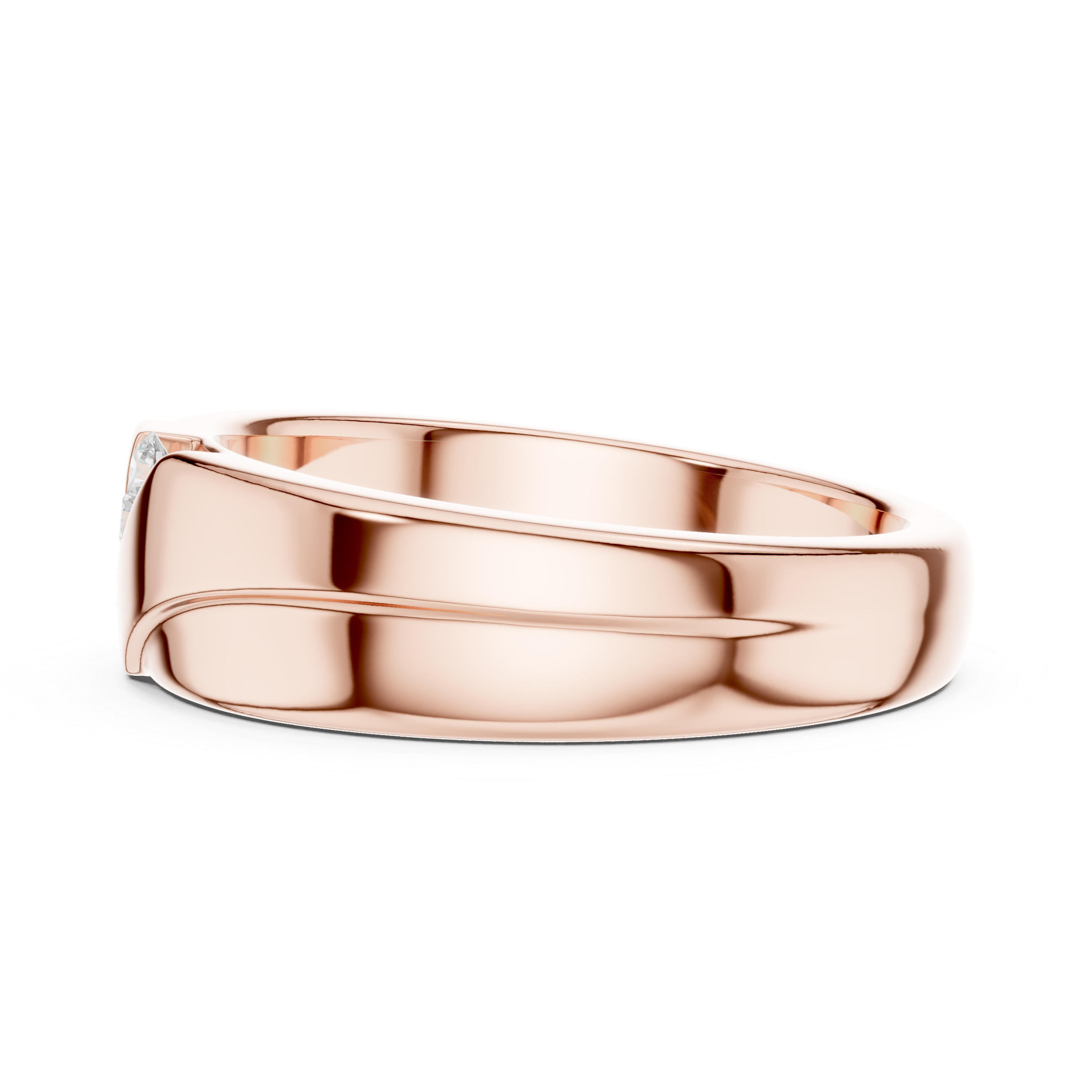 Modern Diamond Channel Wedding Band