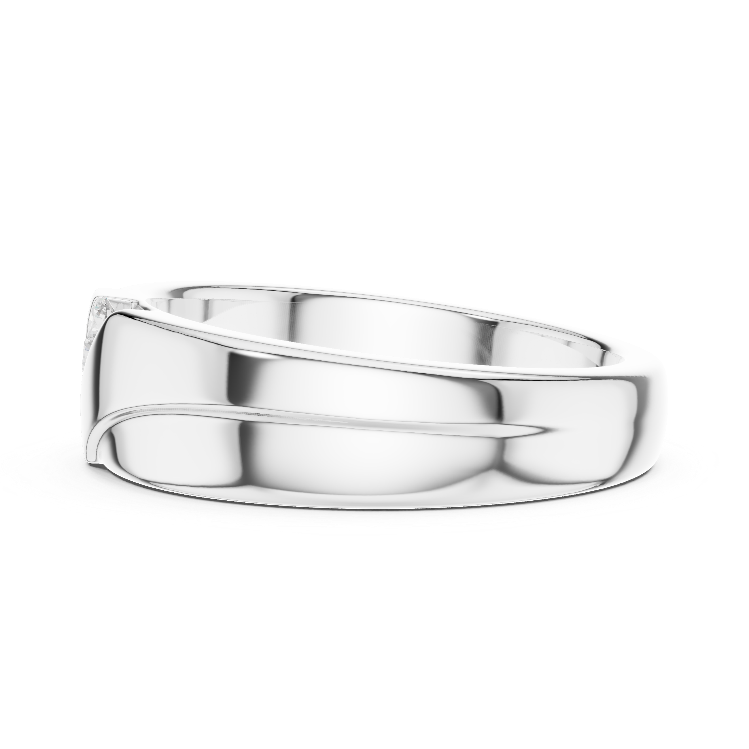 Modern Diamond Channel Wedding Band