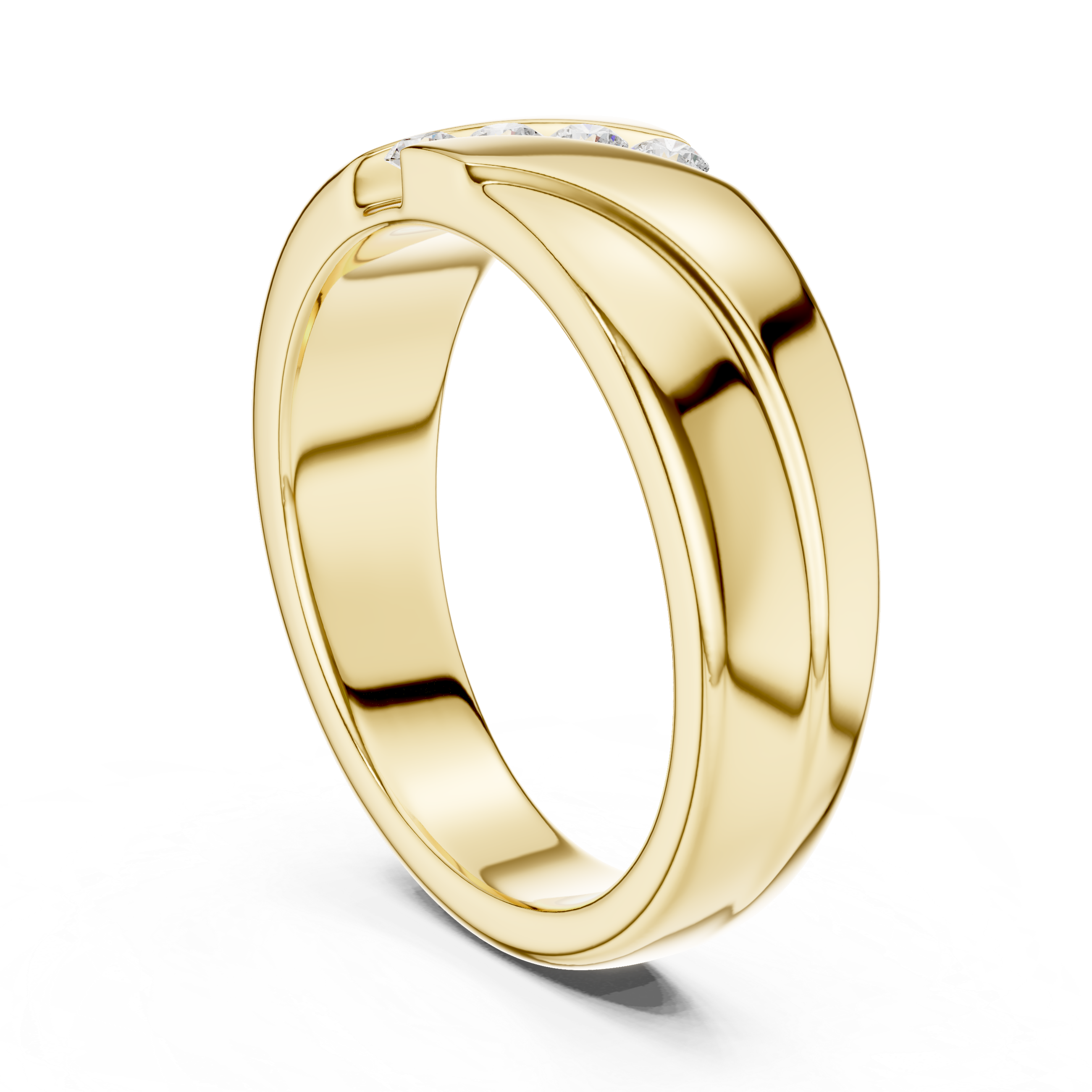 Modern Diamond Channel Wedding Band