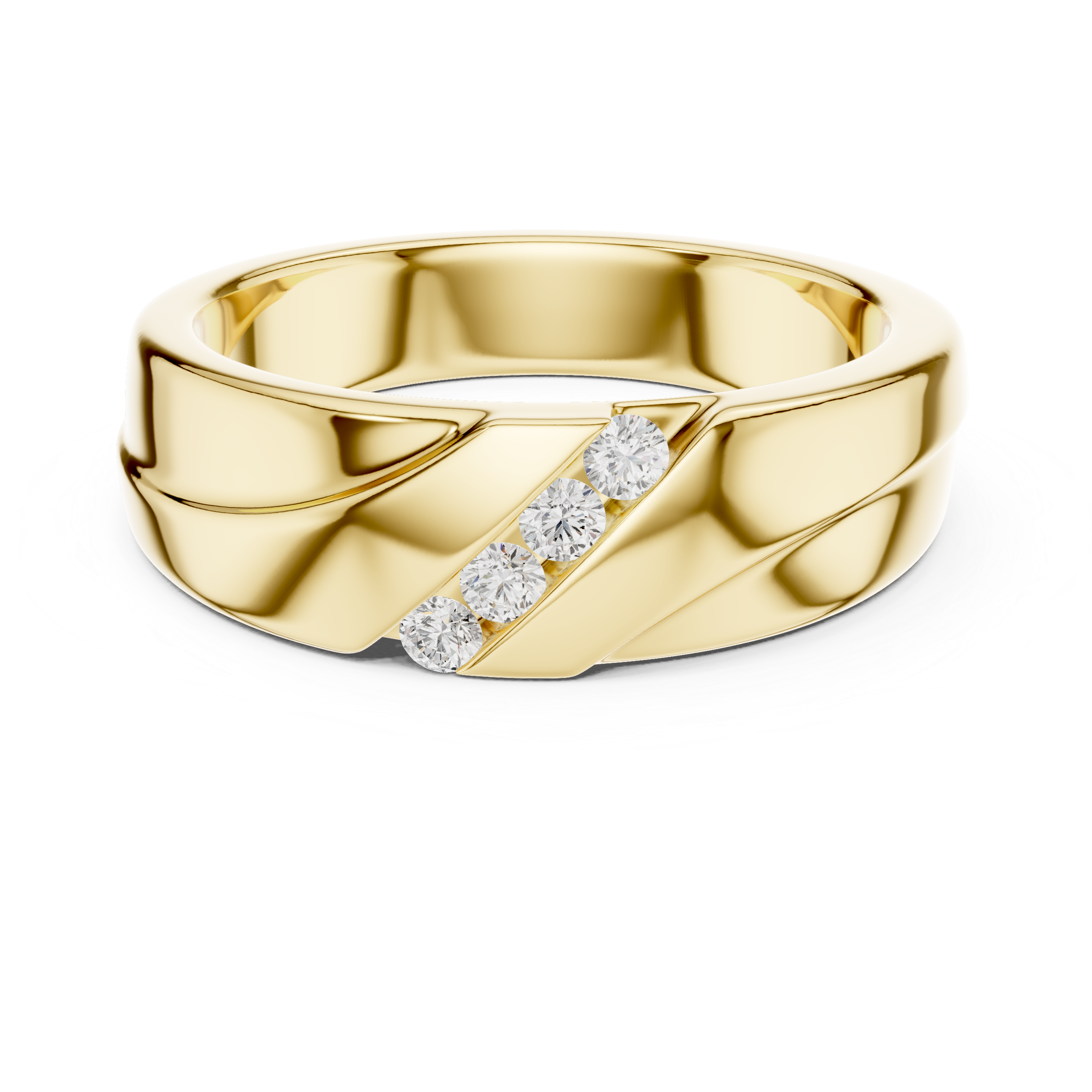 Modern Diamond Channel Wedding Band