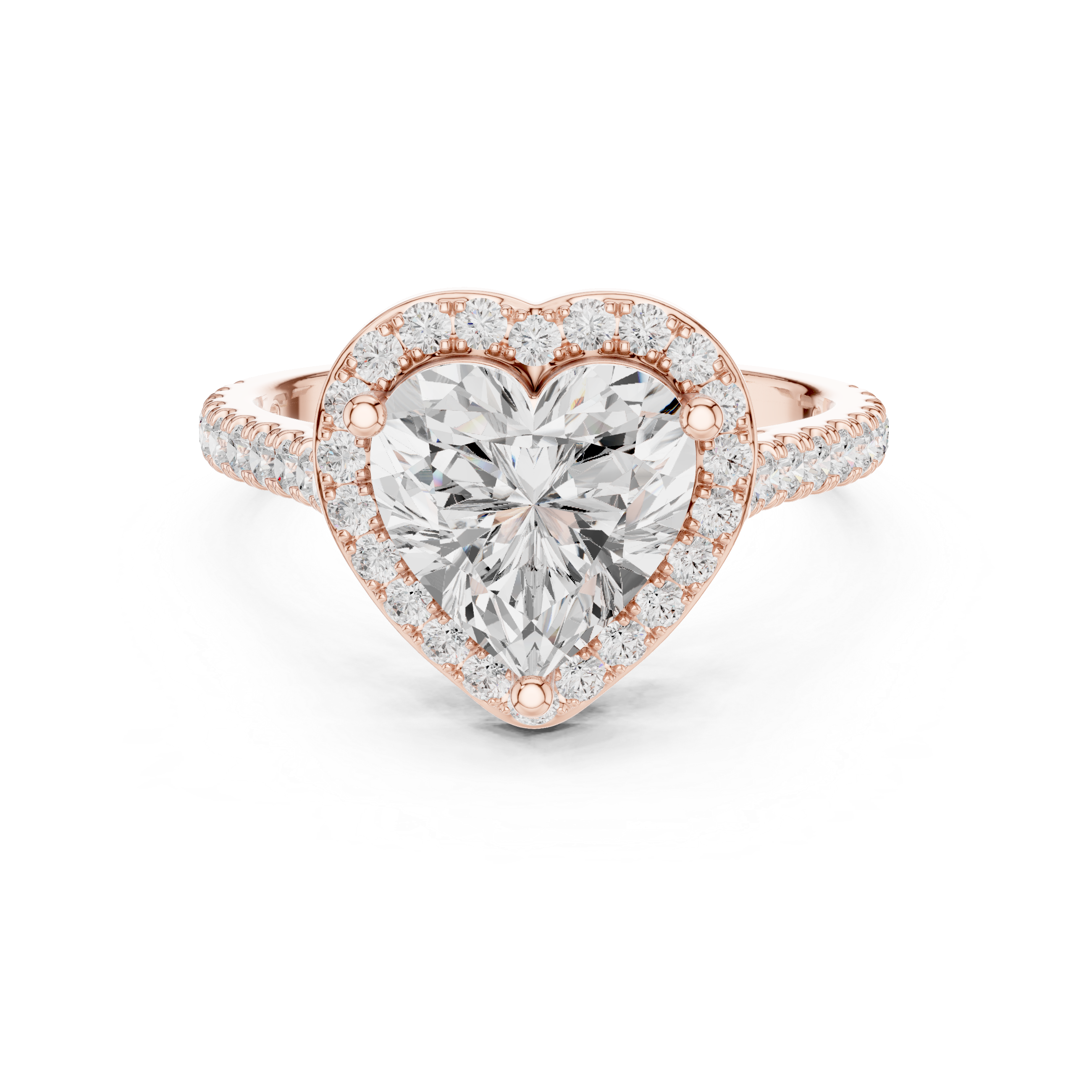 Heart Halo Diamond Engagement Ring
