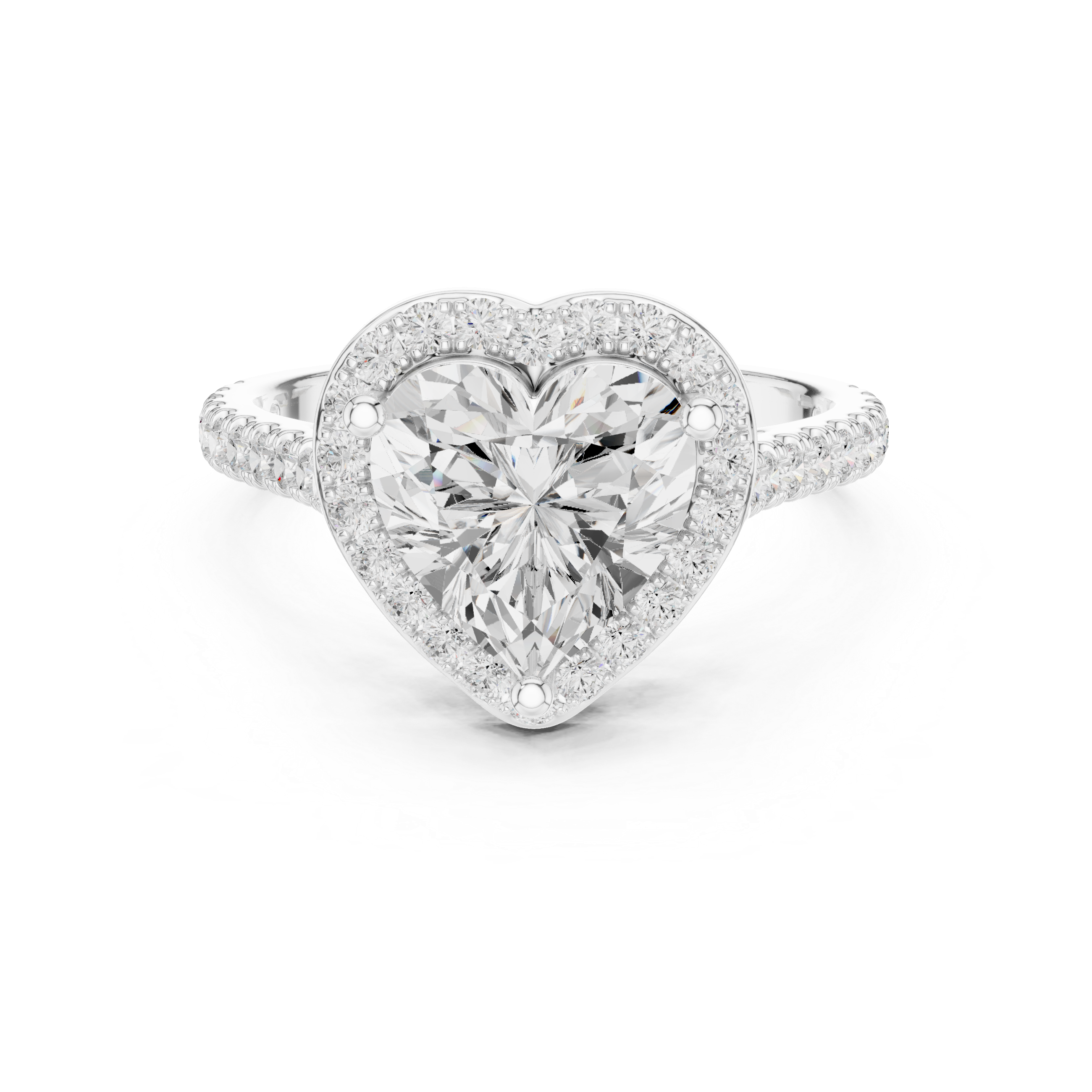 Heart Halo Diamond Engagement Ring