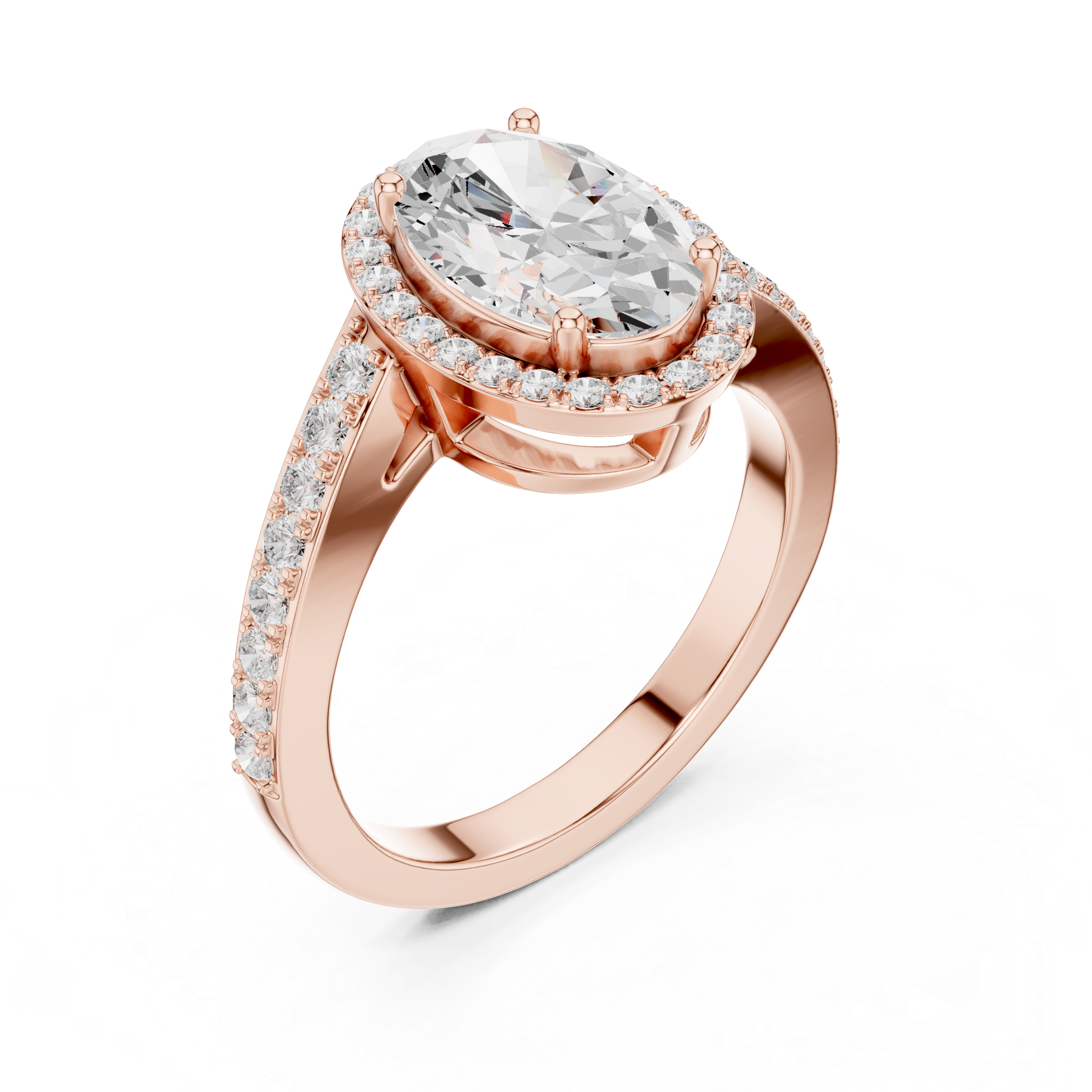 Oval Halo Diamond Engagement Ring
