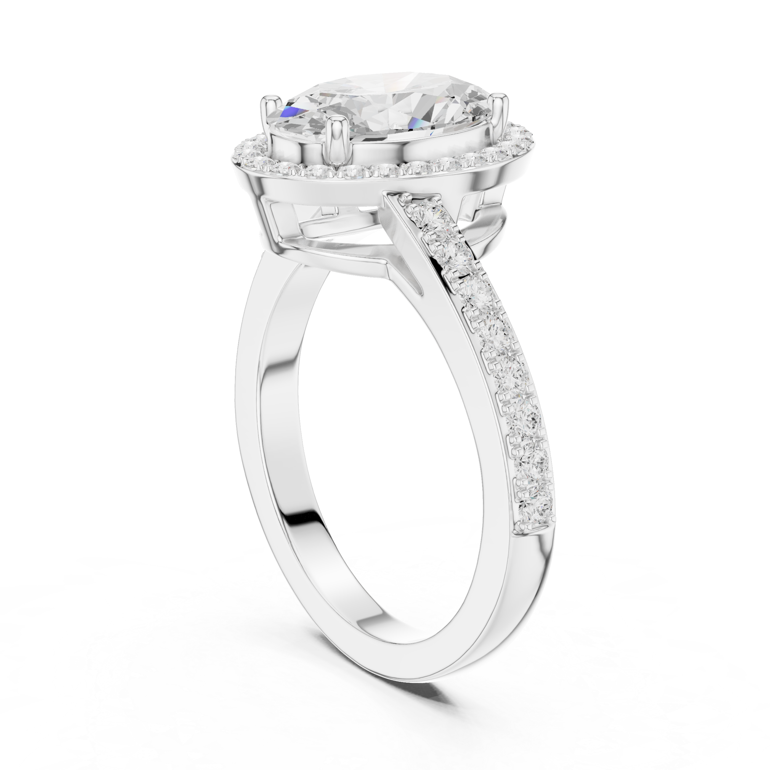 Oval Halo Diamond Engagement Ring