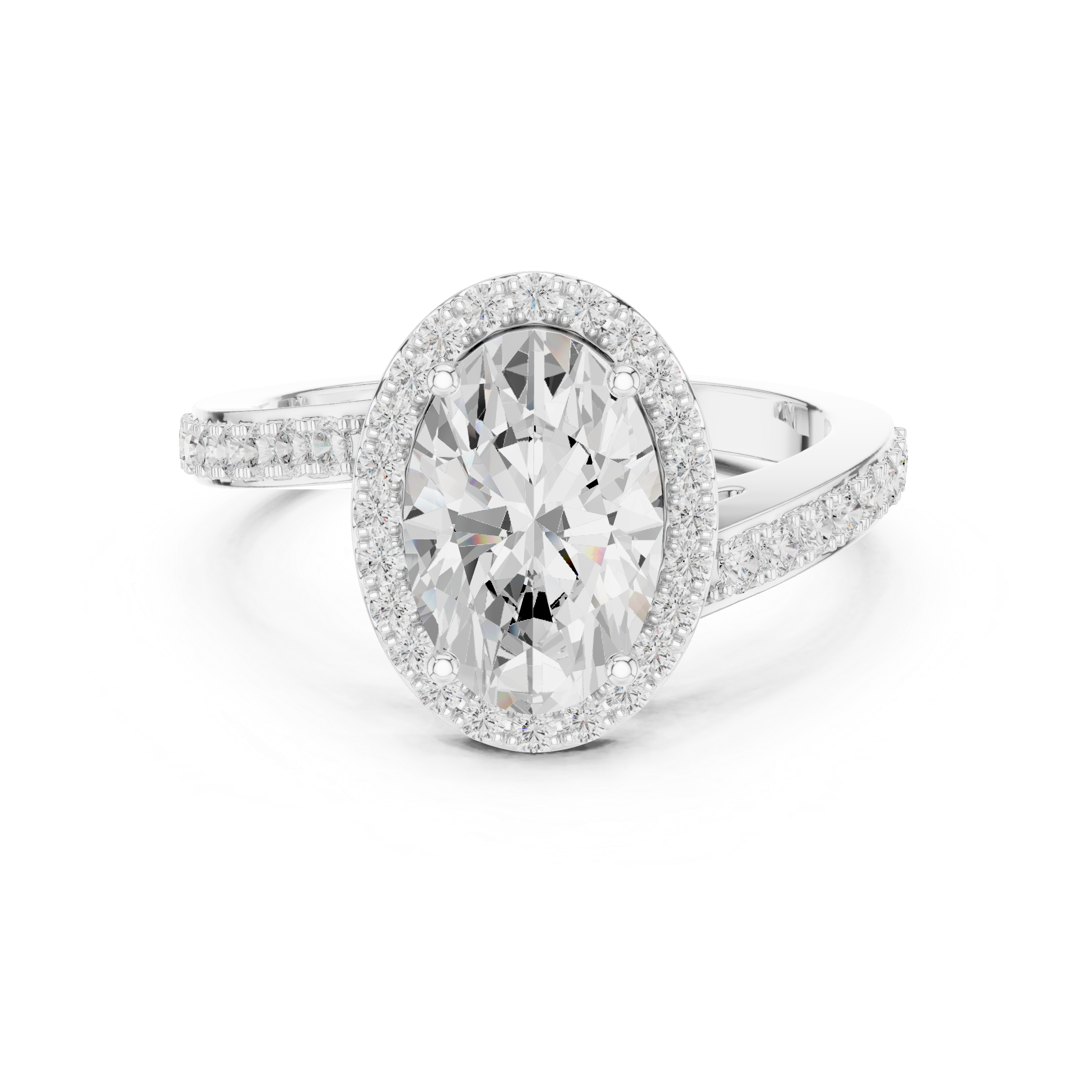 Oval Halo Diamond Engagement Ring