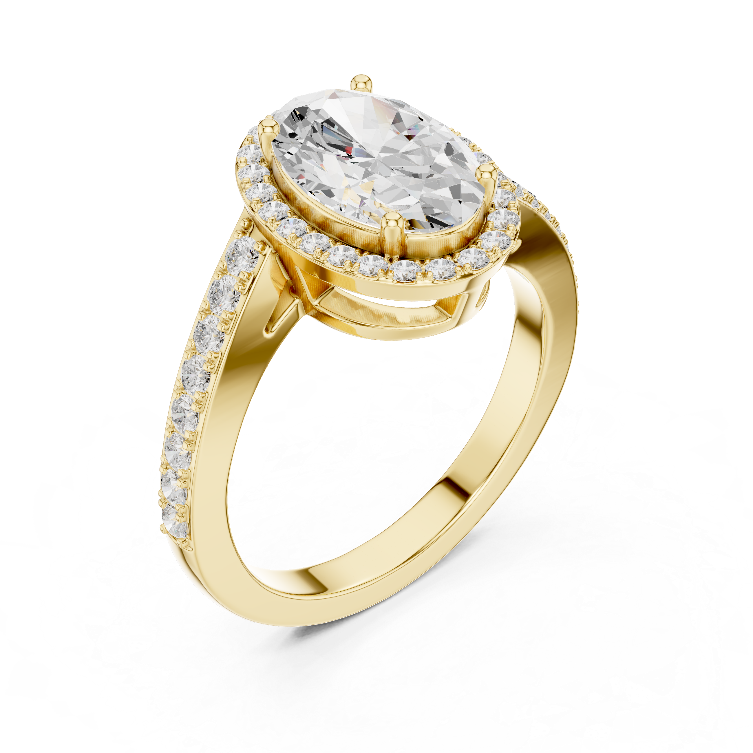 Oval Halo Diamond Engagement Ring