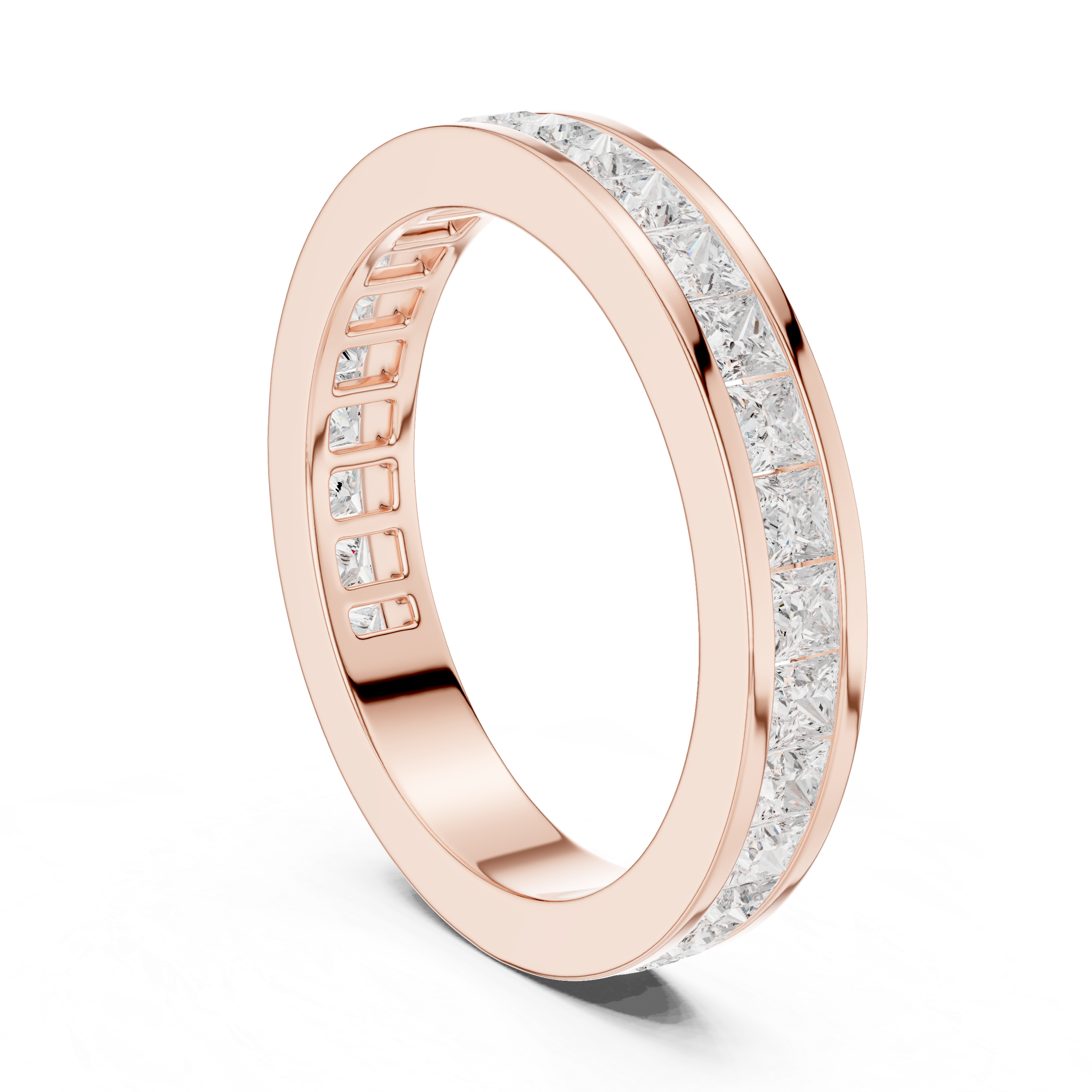 Princess Cut Channel Set Wedding Band