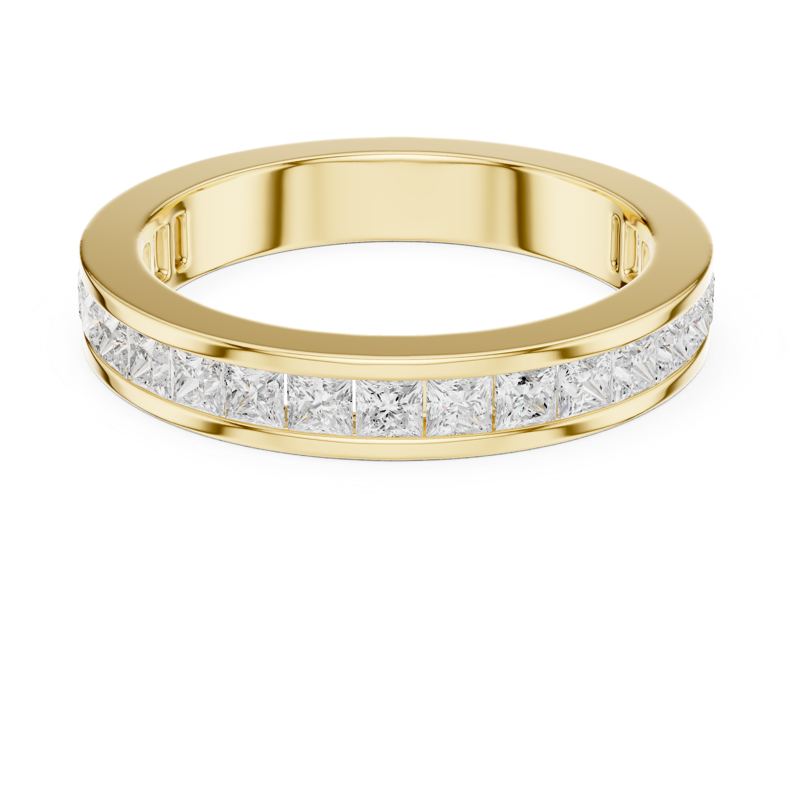 Princess Cut Channel Set Wedding Band
