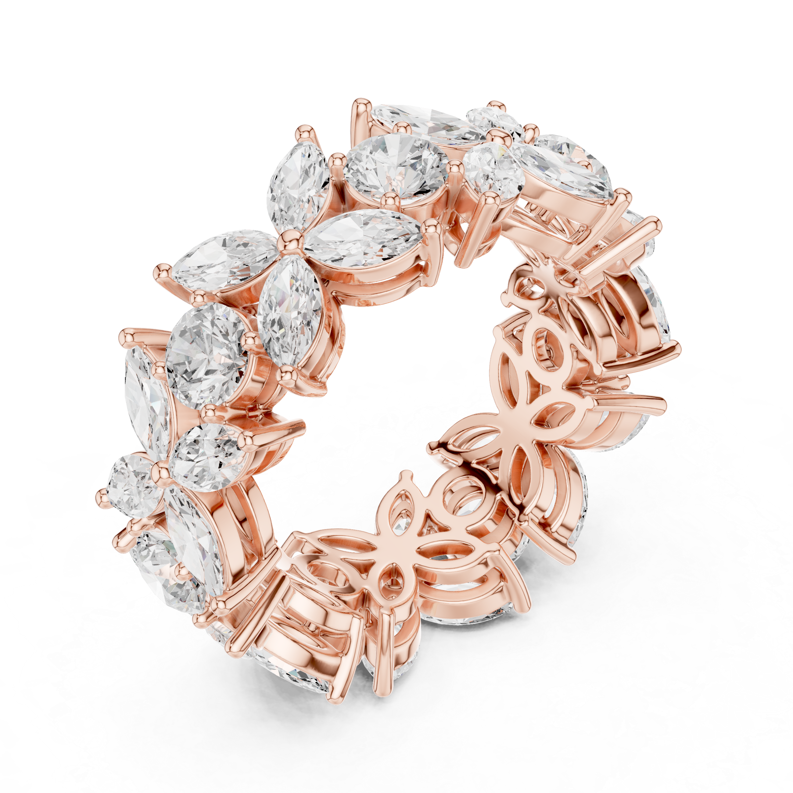 Floral Diamond Eternity Band