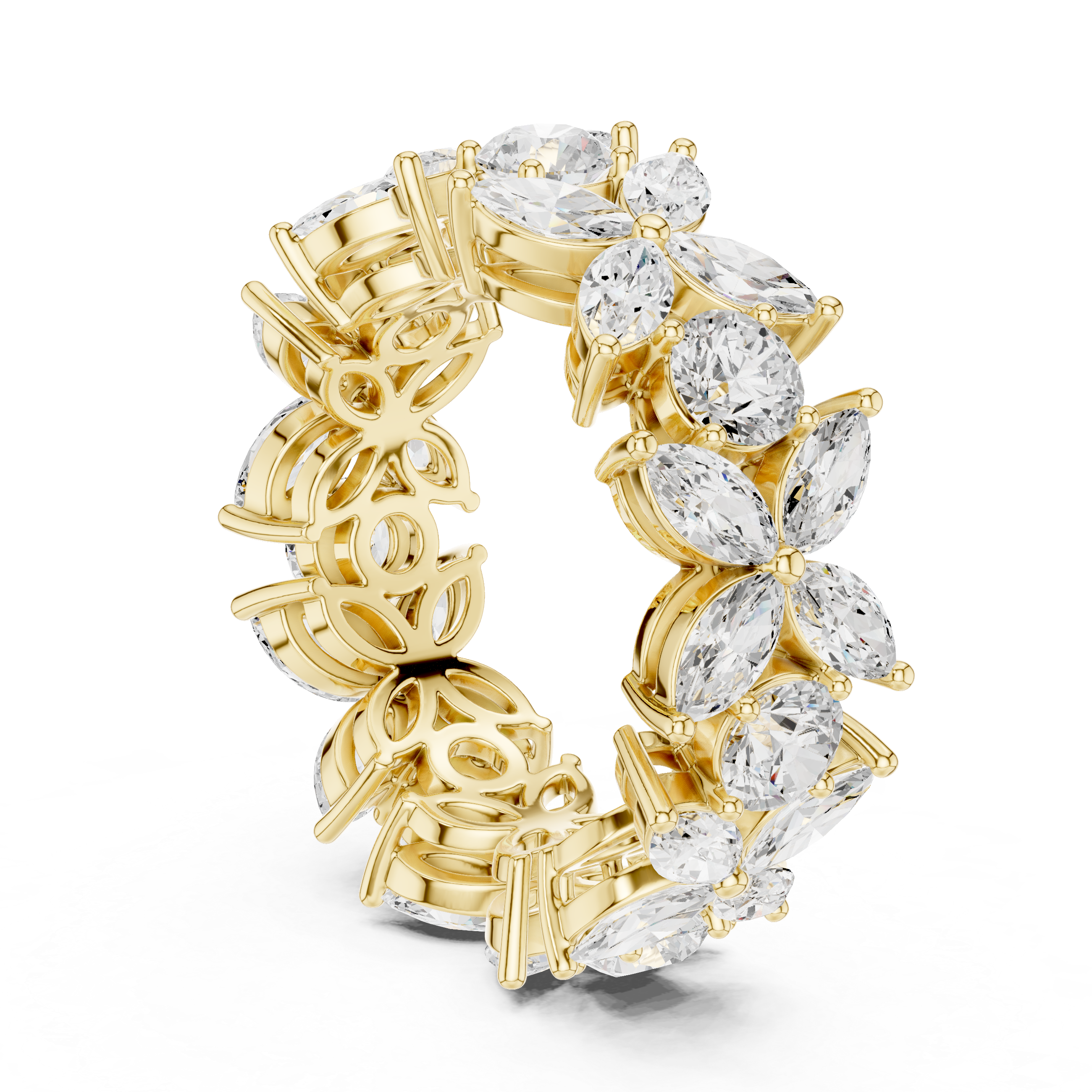 Floral Diamond Eternity Band