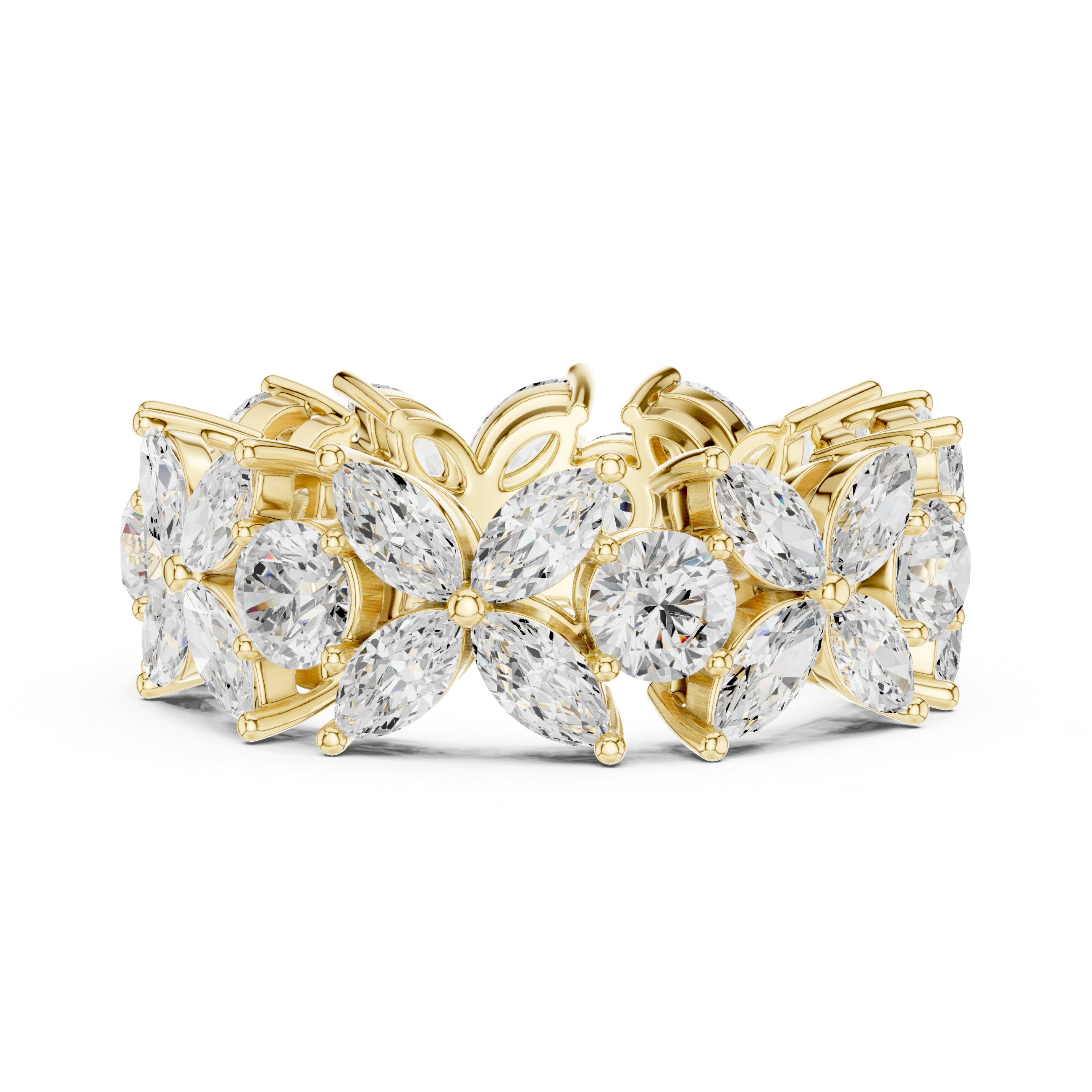 Floral Diamond Eternity Band