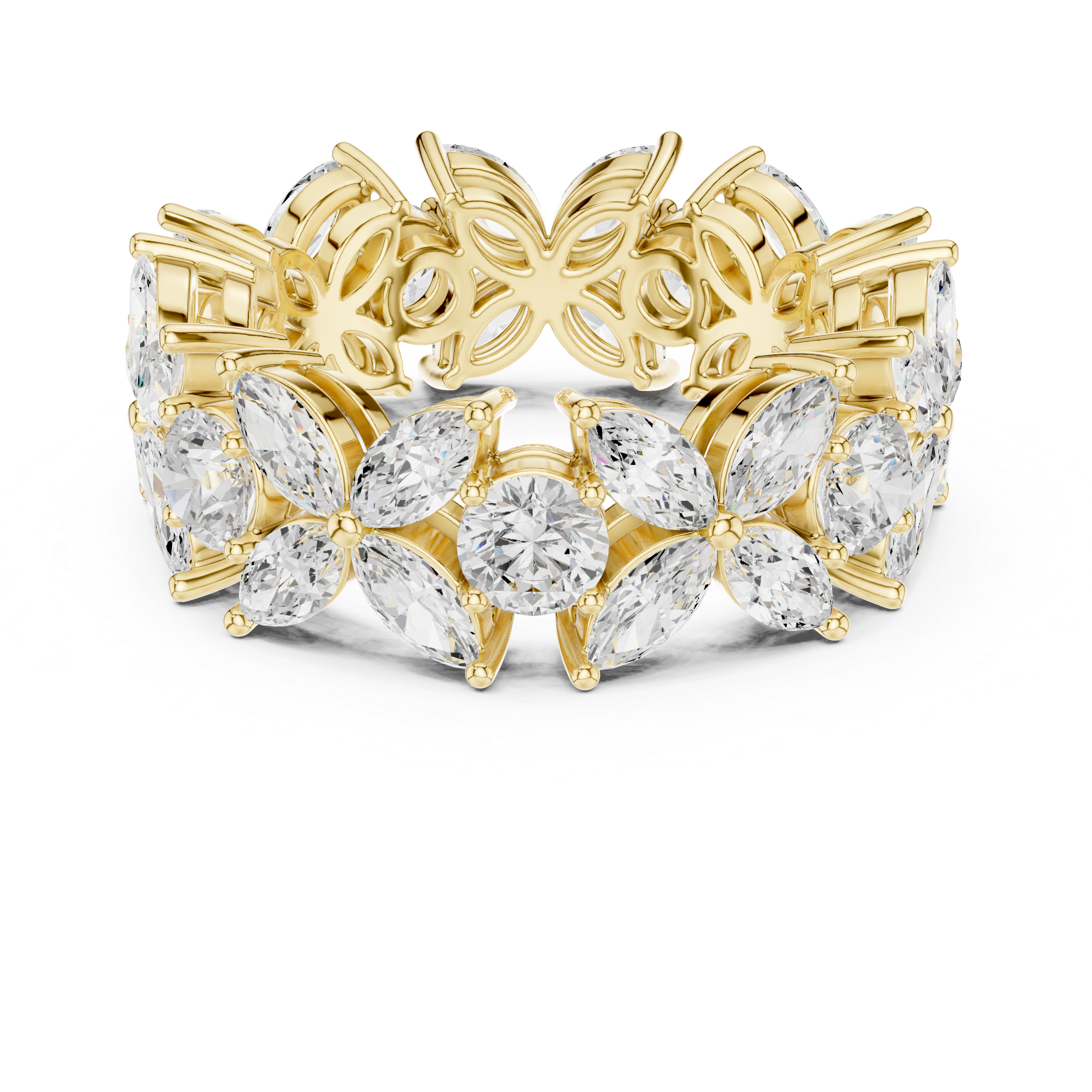 Floral Diamond Eternity Band