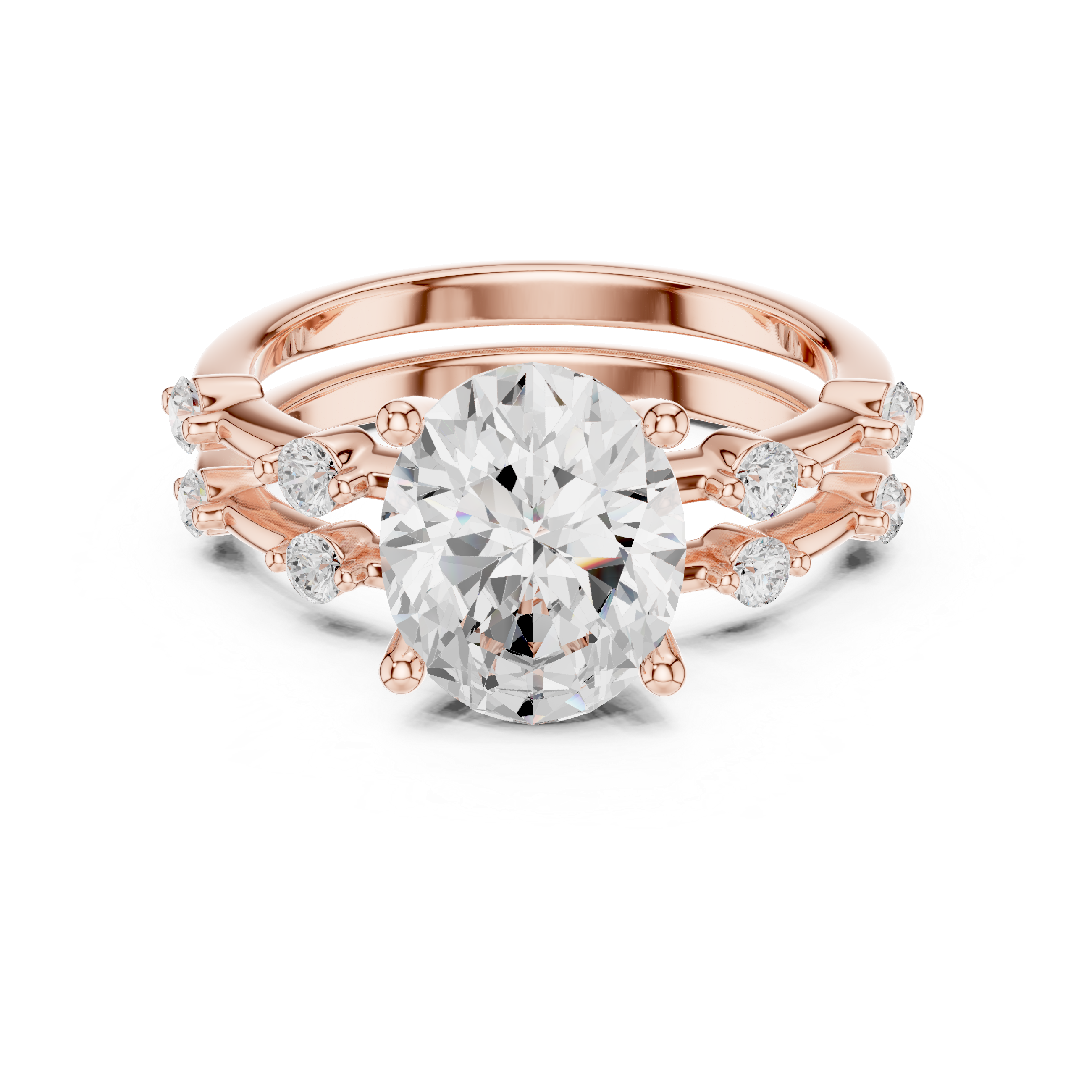 Oval Diamond Bridal Ring Set