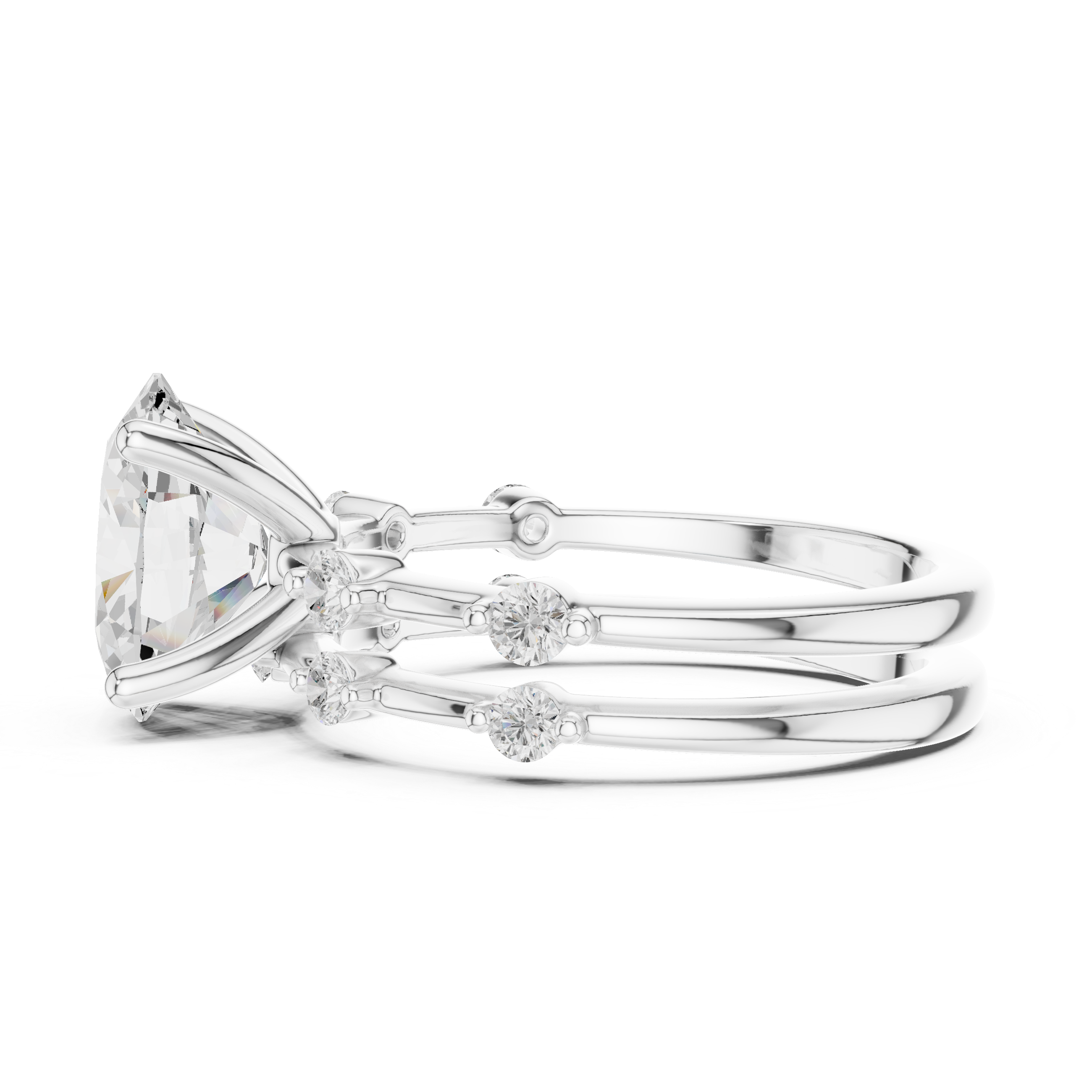 Oval Diamond Bridal Ring Set