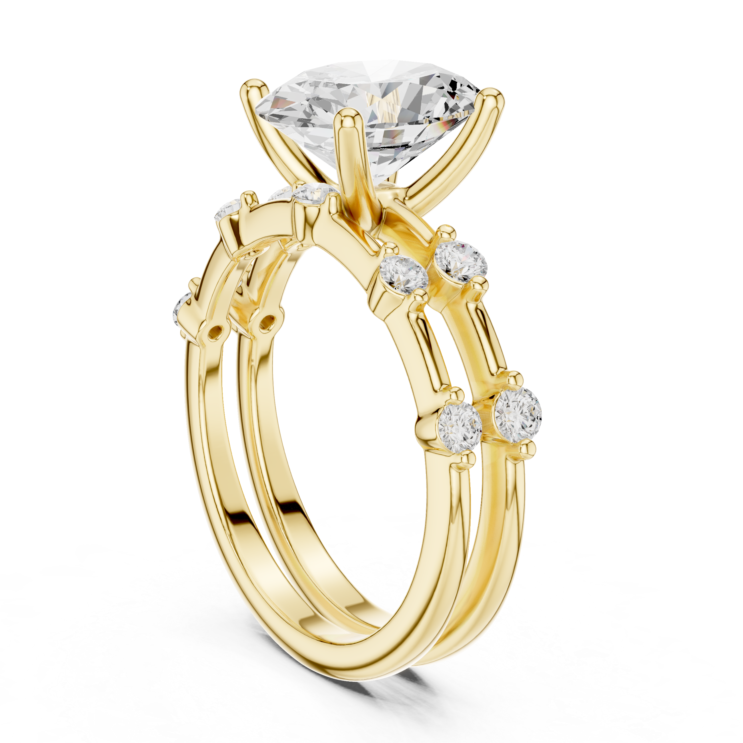 Oval Diamond Bridal Ring Set
