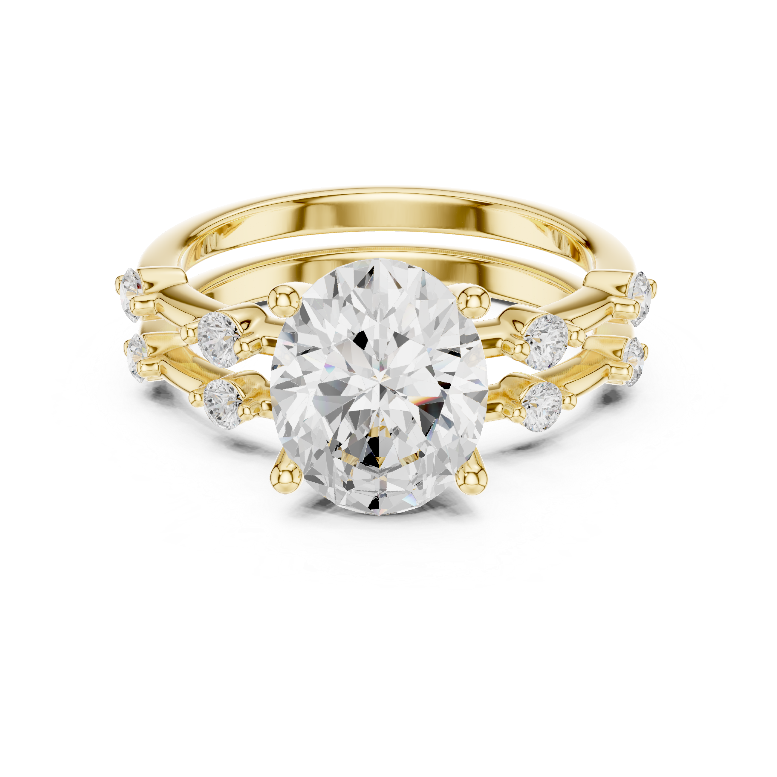 Oval Diamond Bridal Ring Set